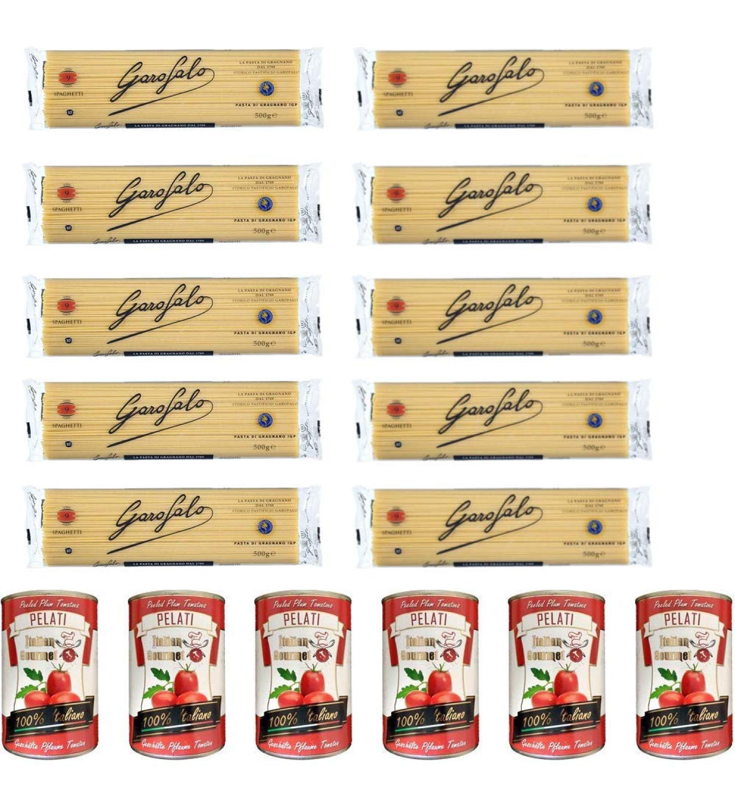  Garofalo Garofalo Pack of 10 cans of Italian spaghetti tomatoes 500g + gourmet Italian 100% Italian 6 x 400g - Buy Online on GoSupps.com