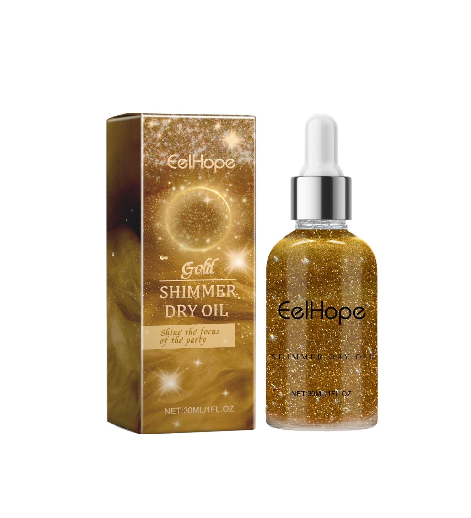 Buy Golden Face & Body Glitter - Waterproof Shimmer Oil & Hairspray | Perfect for Party Looks | 30ml Natural Sparkly Body Glow - Buy Online on GoSupps.com