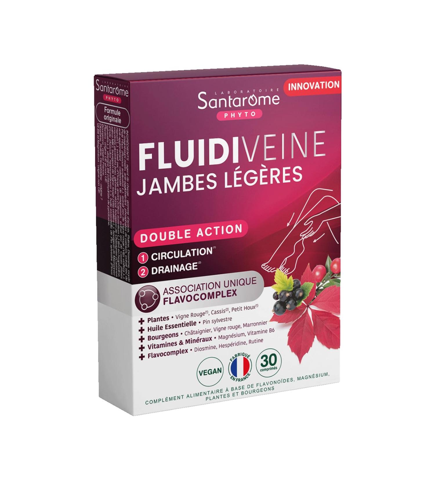 Santarome - Fluidiveine Light Legs - Food supplement Circulation & Drainage - Flavonoids & Plants - France - 1 month - Buy Online on GoSupps.com
