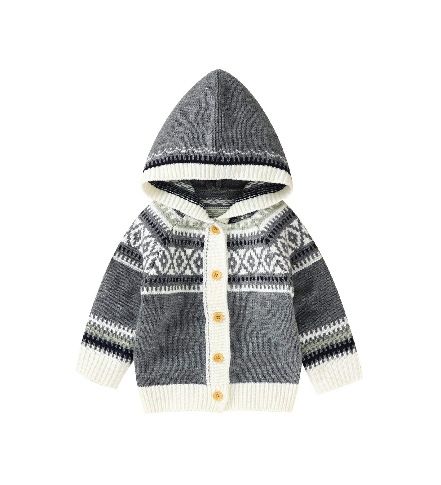 North Edge Baby Hooded Sweater Jacket - Gray, 18-24 Months - Buy Online on GoSupps.com