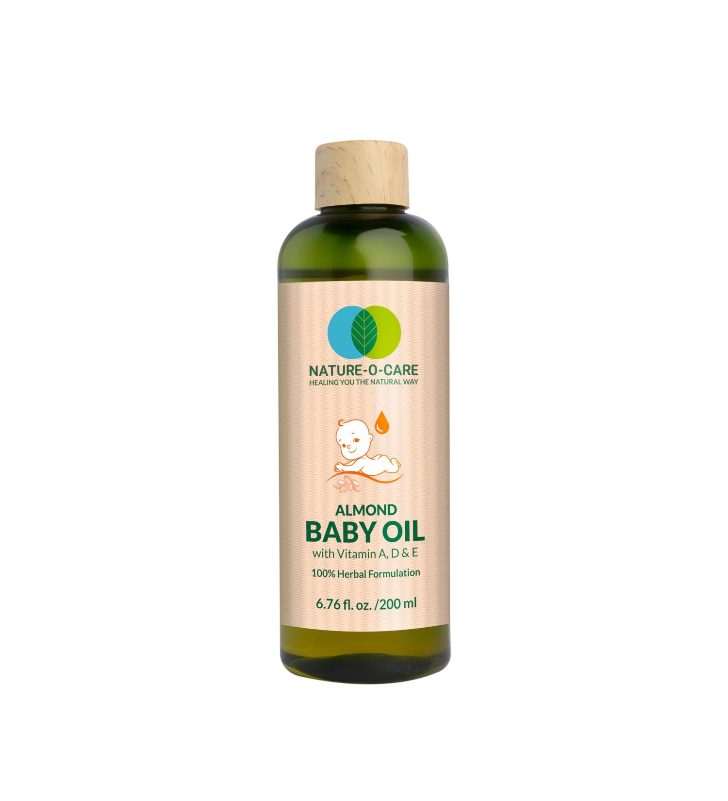 Almond Baby Oil with Vitamins A D & E - 200ml | Nourishing Non-Sticky Formula for Baby's Skin - Buy Online on GoSupps.com