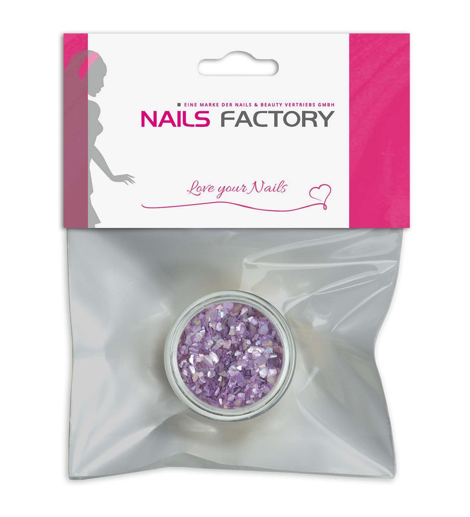 N&BF Nail Art Muschelspleter |Crushed Shells Plum |Perlmutt splinters for gel nails and acrylic modeling |Glitter Sea Shells |Glitzer mussel particles |Musschel inlays purple