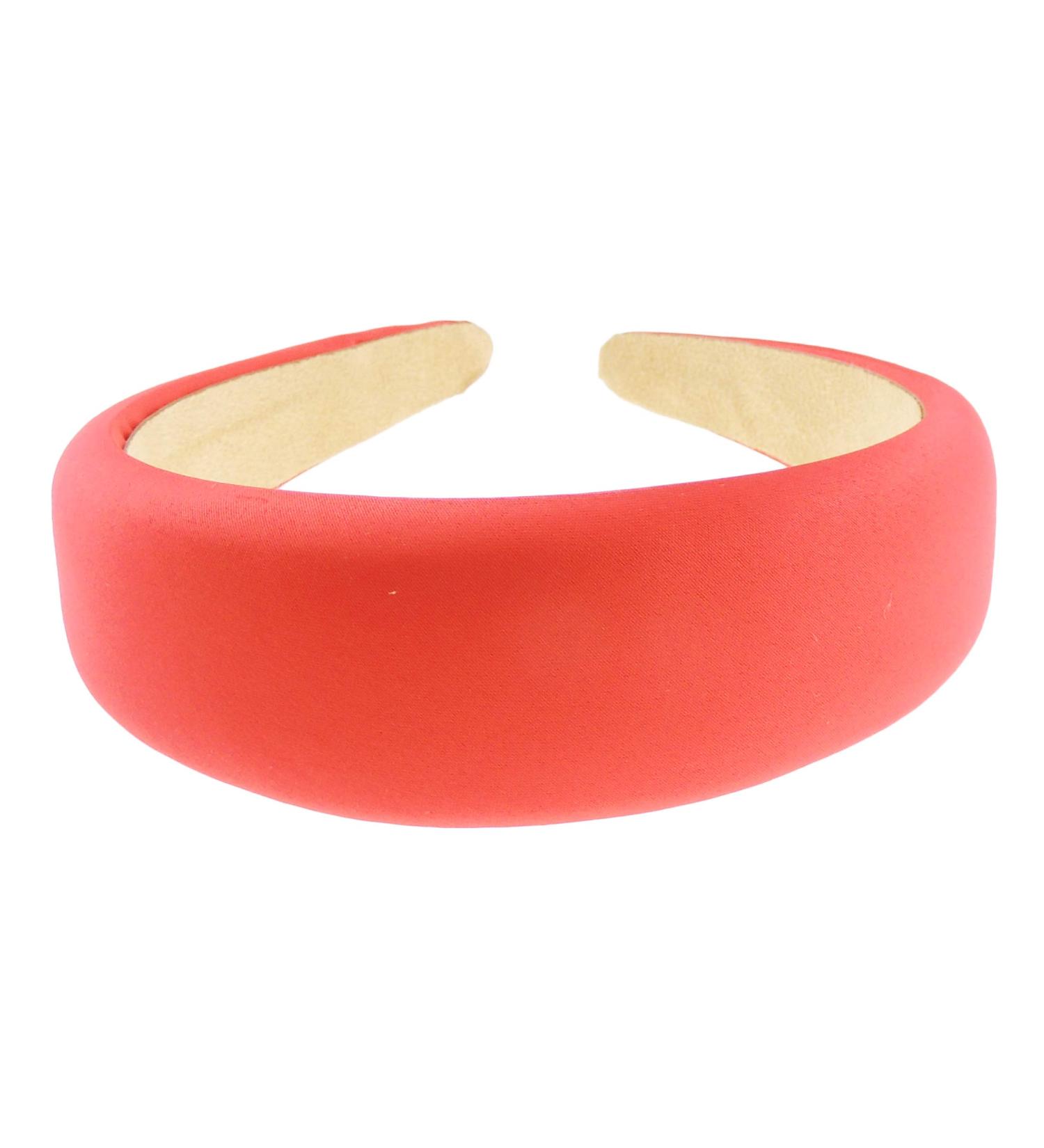 Ladies Wide Flat Padded Satin Headband Alice Band (Red)