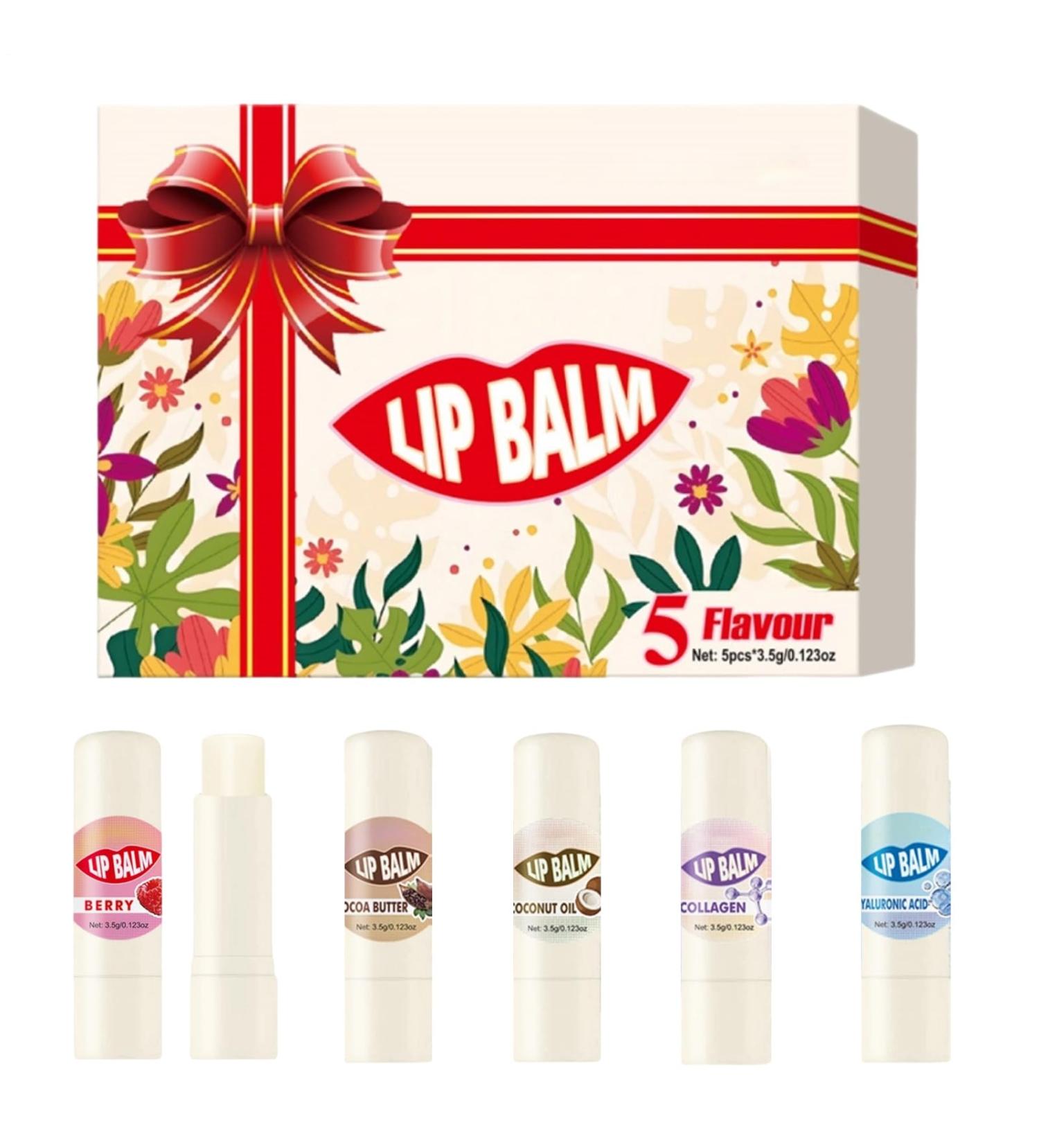  Generisch Set of 5 moisturizing lip balms - Long-lasting - Lip care cream - For a glossy finish - Day and night skincare and protection - For travel and winter - Buy Online on GoSupps.com