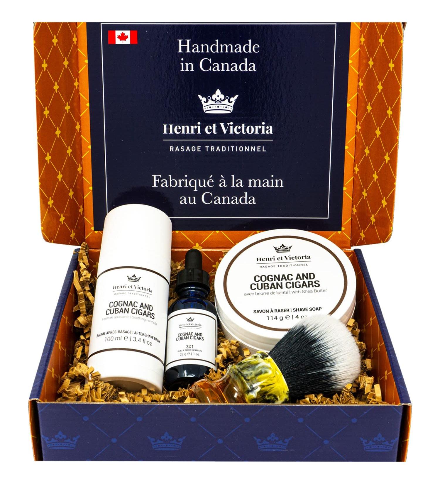 Buy Premium Shaving Kit with Cognac and Cuban Cigars | Luxury Grooming Gift Set - International Shipping Available - Buy Online on GoSupps.com