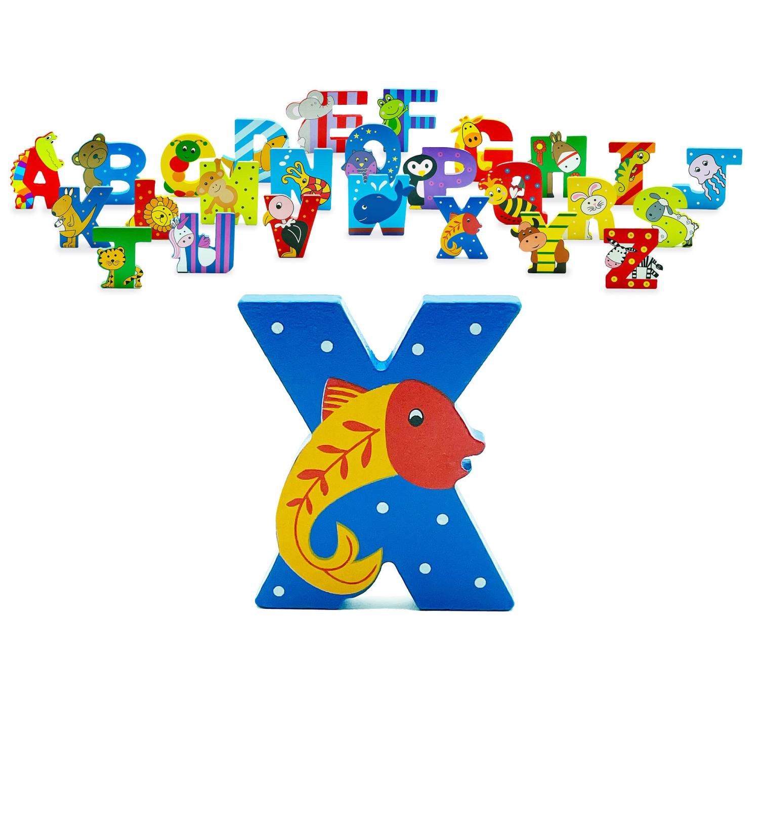 Orange Tree Toys Wooden Letter X for X-Ray Fish - Personalized Baby Name Decoration - Animal Nursery Decor - Buy Online on GoSupps.com