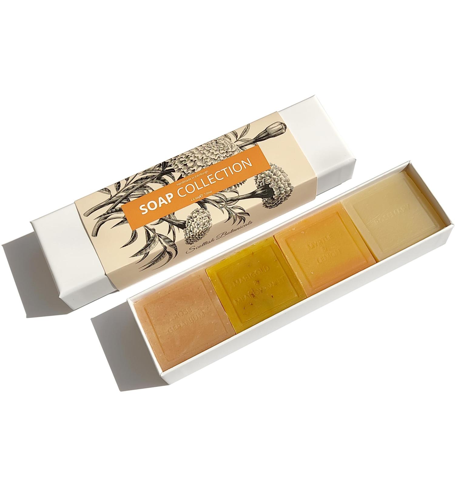 Soap collection Handmade in Scotland Cold Process natural face bar soap With Premium Essential Oils All Skin Rose Geranium soap Marigold & Meadowsweet soap Myrtle & Lemon soap Rosemary soap - Buy Online on GoSupps.com