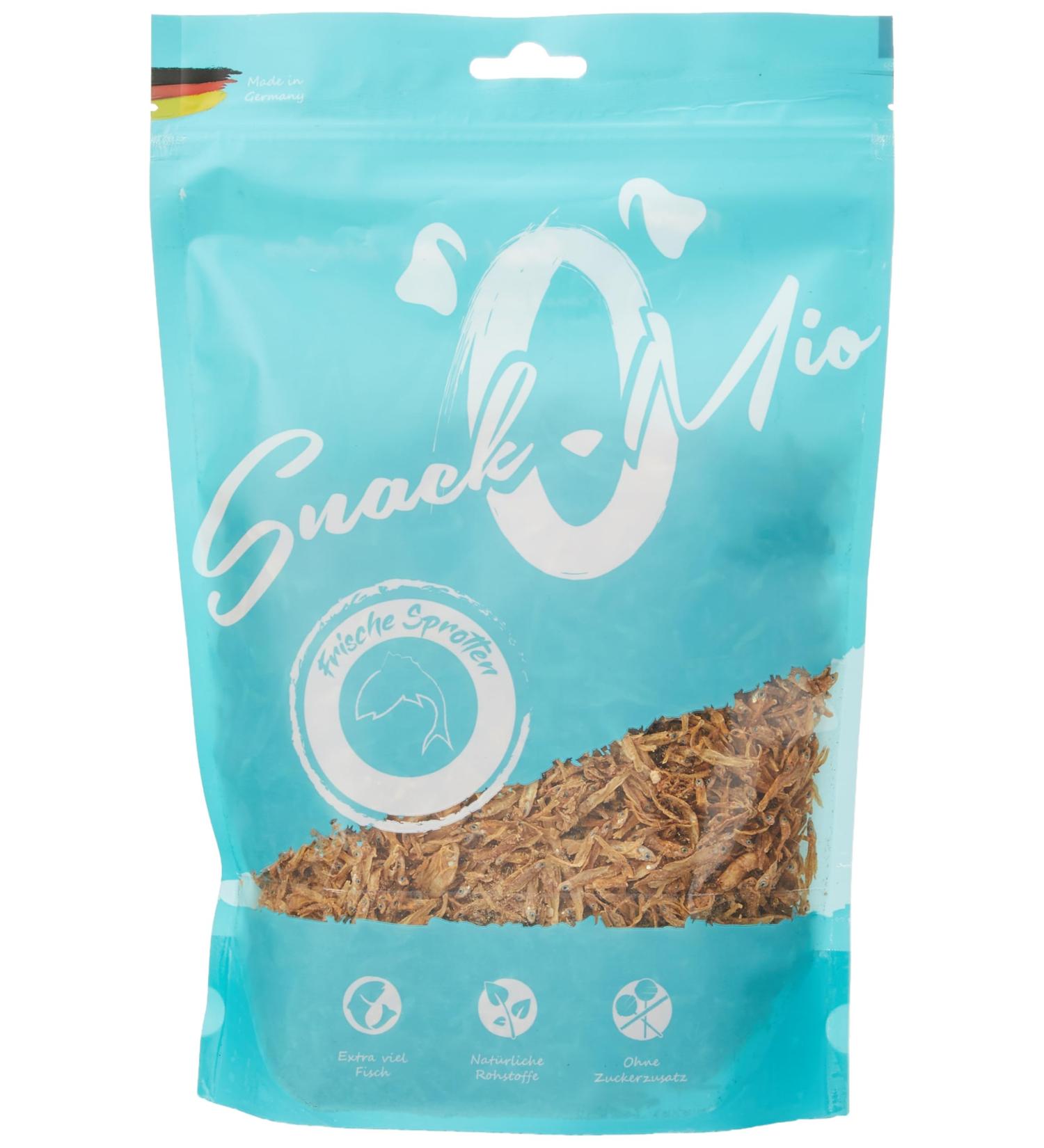 SnackOMio Premium Grain-Free Dog Snack - Fresh Sprats 300g Pack - International Shipping Available - Buy Online on GoSupps.com