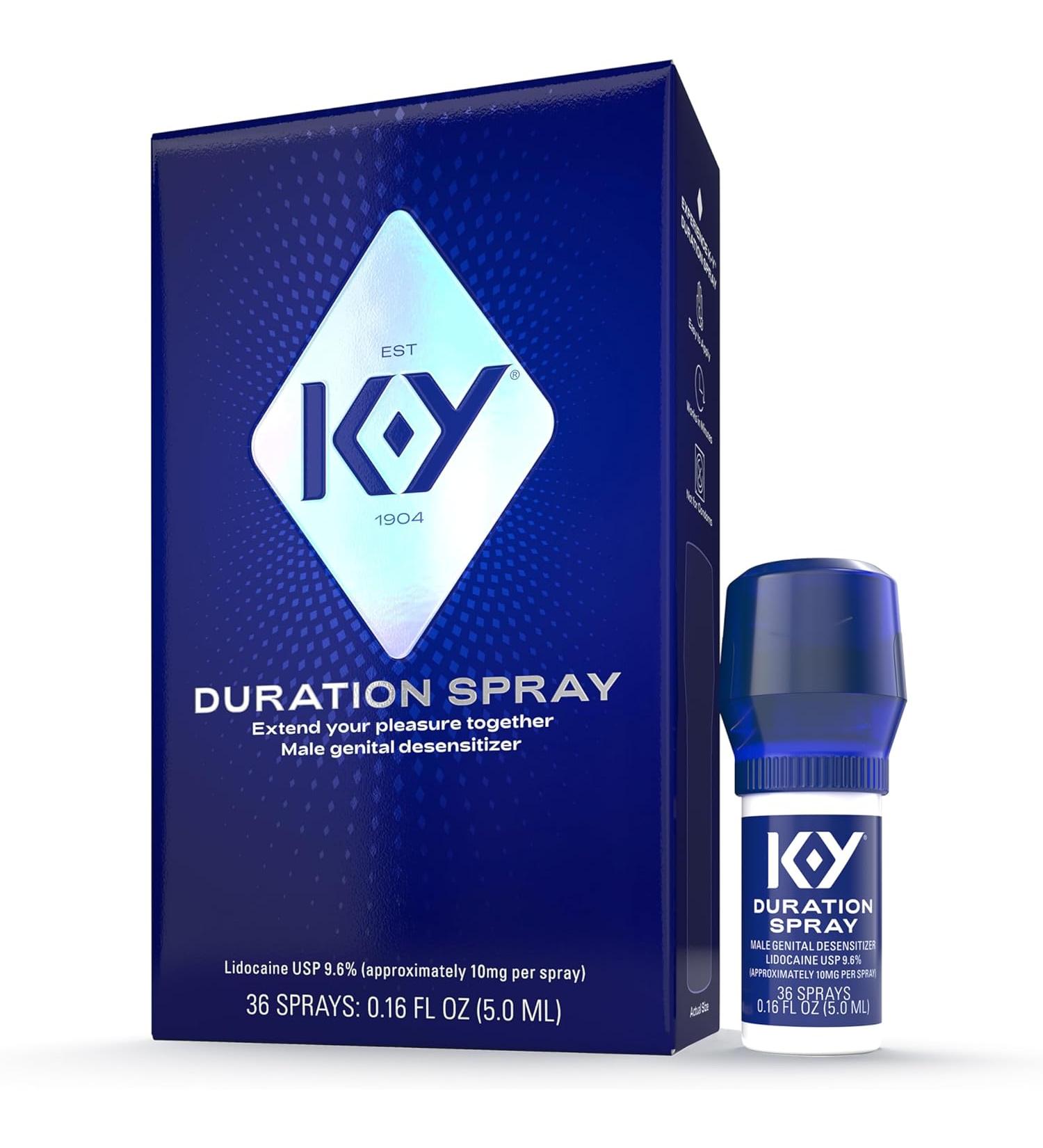 K-Y Duration Spray 0.16 fl oz for Men - Genital Desensitizer for Lasting Pleasure - 36 Sprays - Easy Application - Buy Online on GoSupps.com