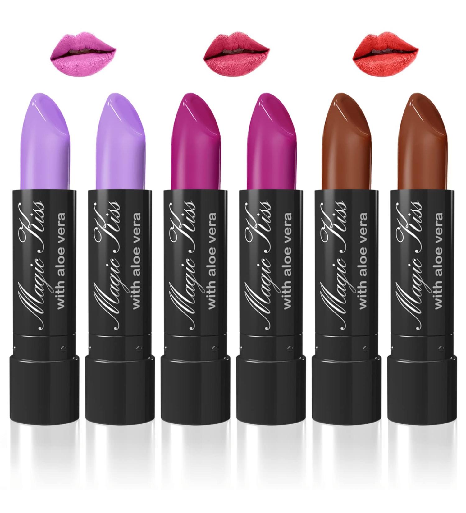 Magic Kiss Color Changing Matte Lipstick Set with Aloe Vera (Set of 6) - Colors of Aloha 5 - Buy Online on GoSupps.com