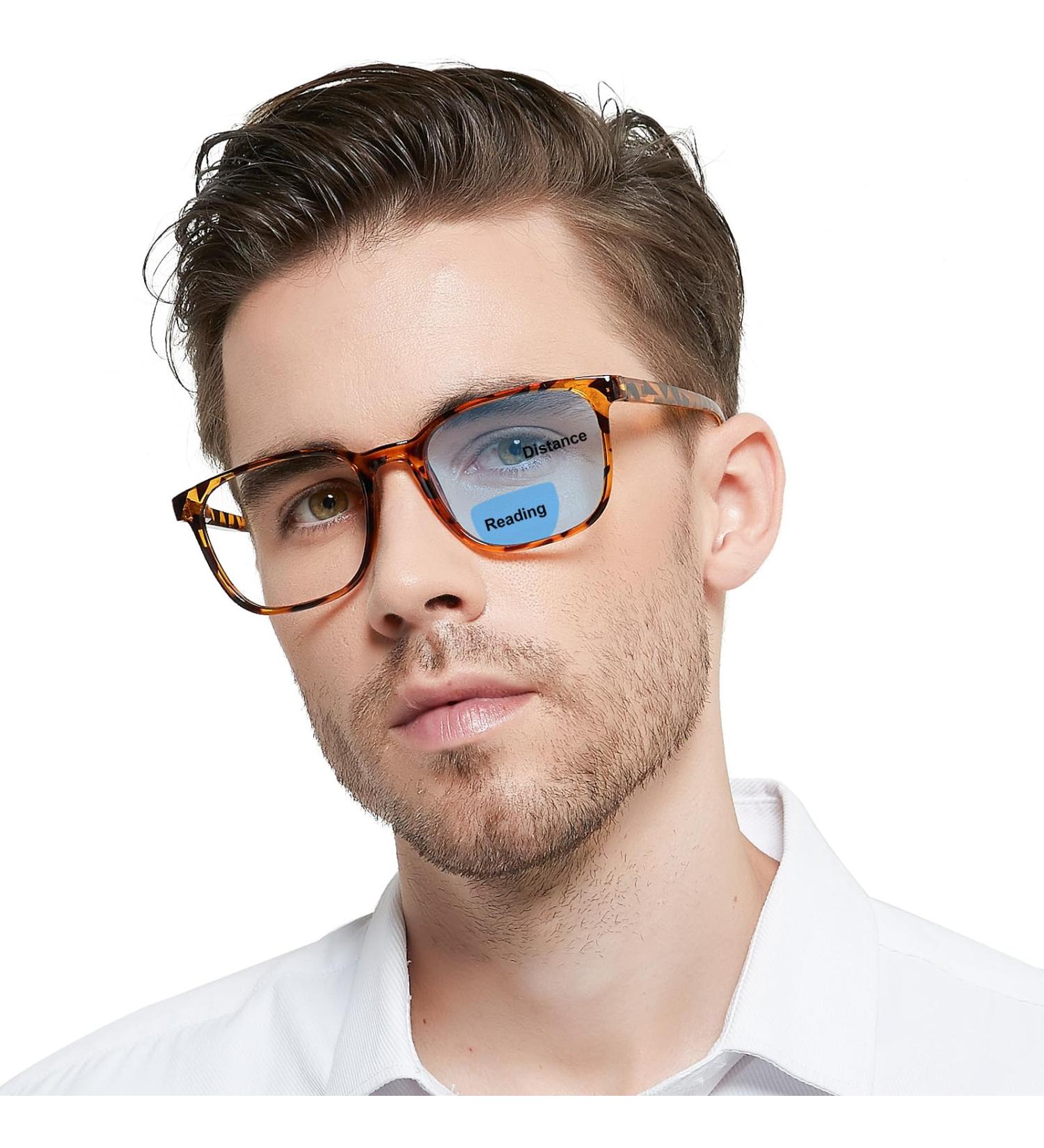 OCCI CHIARI XL Blue Light Blocking Bifocal Reading Glasses for Men - 1.5x Transition Readers in Brown | International Shipping Available - Buy Online on GoSupps.com