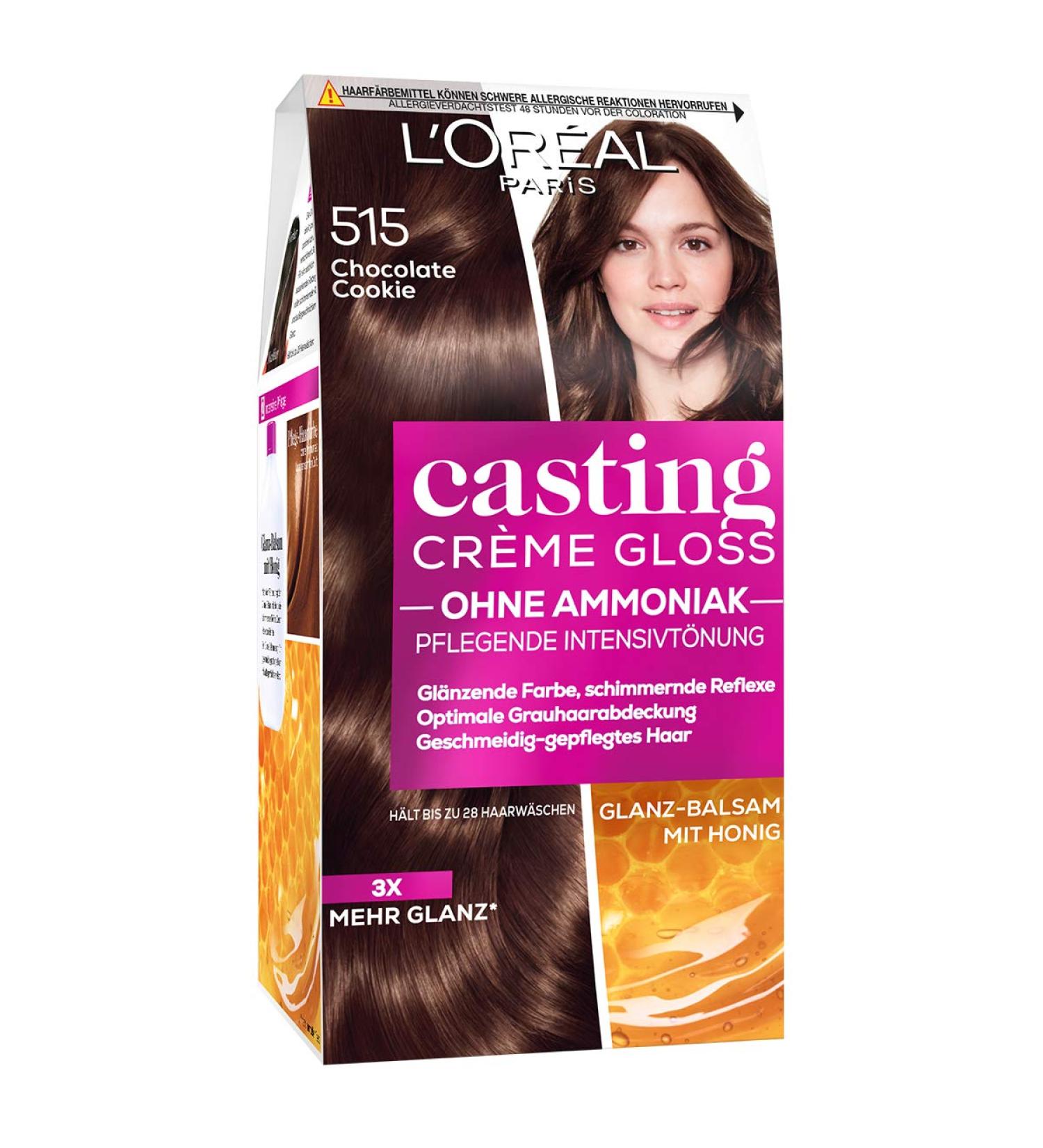 L'Or al Paris Ammonia-Free Hair Color No. 515 Chocolate Cookie - Intensive Nourishing Tint & Gloss Reflex Balm (1 Pack) - International Shipping Available - Buy Online on GoSupps.com