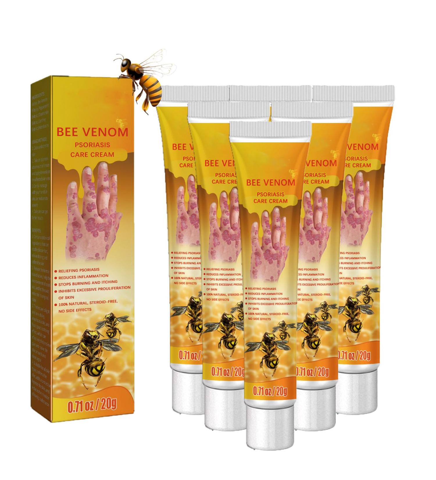 Hhkuize Bee Venom Psoriasis Treatment Cream - Natural Eczema Moisturizing Cream (6PCS) - Buy Online on GoSupps.com