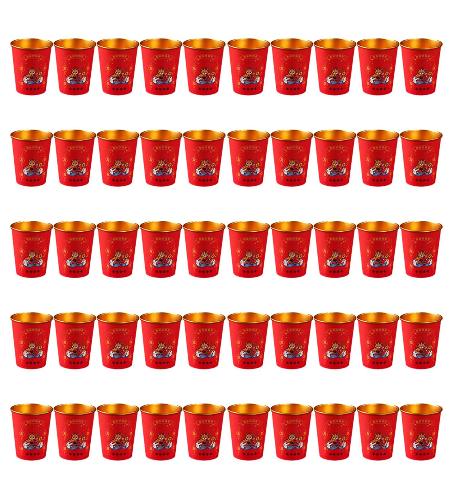 Set of 50 Paper Drinking Cups Dragon Theme Paper Beverage Cups Throwaway Paper Cups Suitable for Party and Gatherings - Buy Online on GoSupps.com