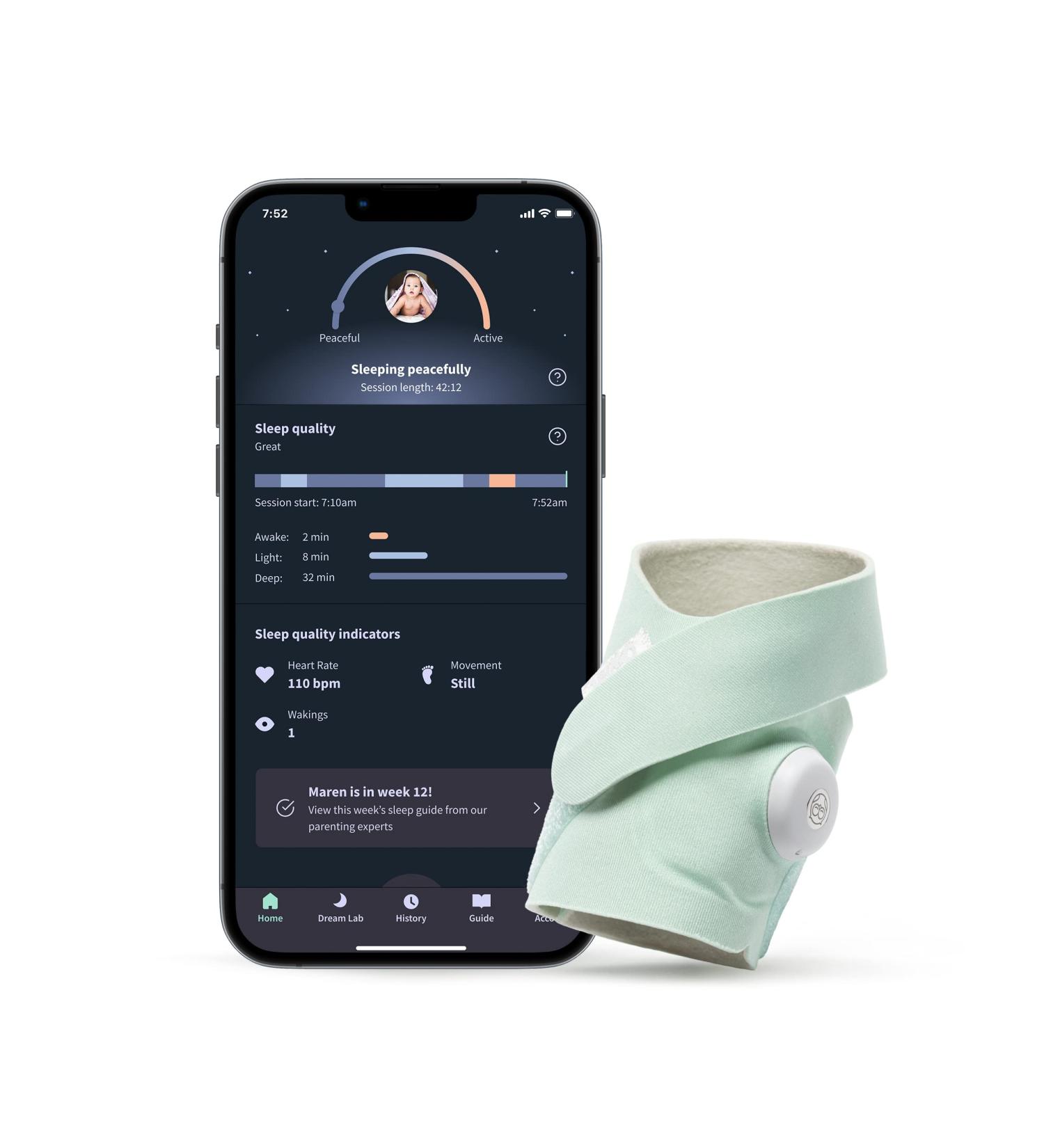 Owlet Dream Sock Plus Baby Monitor - Mint