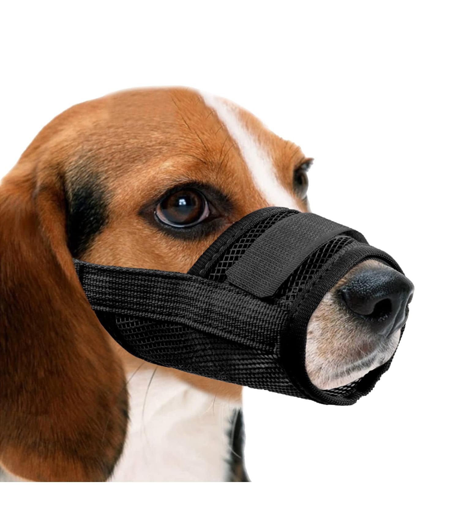 Yaodhaod XXL Black Dog Muzzle - Breathable Nylon Mesh Comfortable & Adjustable for Chewing Biting & Barking - Buy Online on GoSupps.com