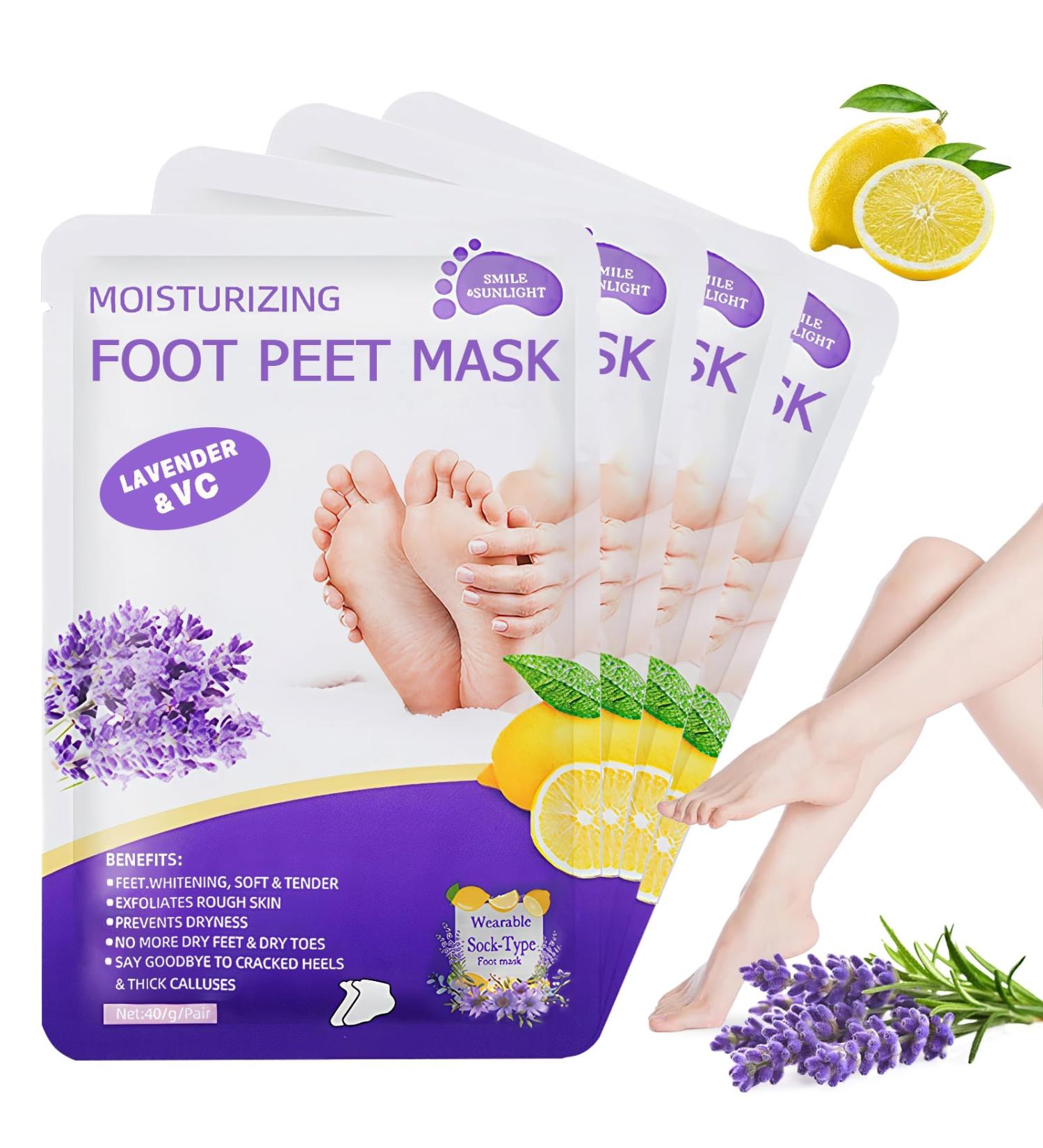 4 Paires Masque Pied Exfoliant Masque Pieds Peeling Exfoliant De Lavande Foot Peel Mask Hydratant Et Nourrir Simple Utiliser Soin Des Pieds Pour Peaux S ches Et Ab m es Hommes Et Femmes - Buy Online on GoSupps.com
