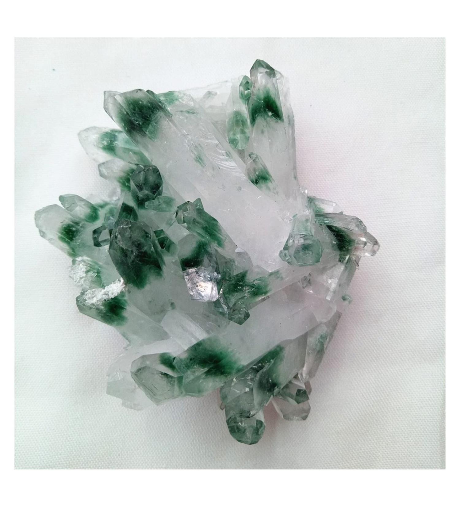 Natural Crystal Rough Natural Beautiful Specter Quartz Crystal Cluster Green Ghost Crystal Stone Cluster Reiki 300-400g Decoration - Buy Online on GoSupps.com