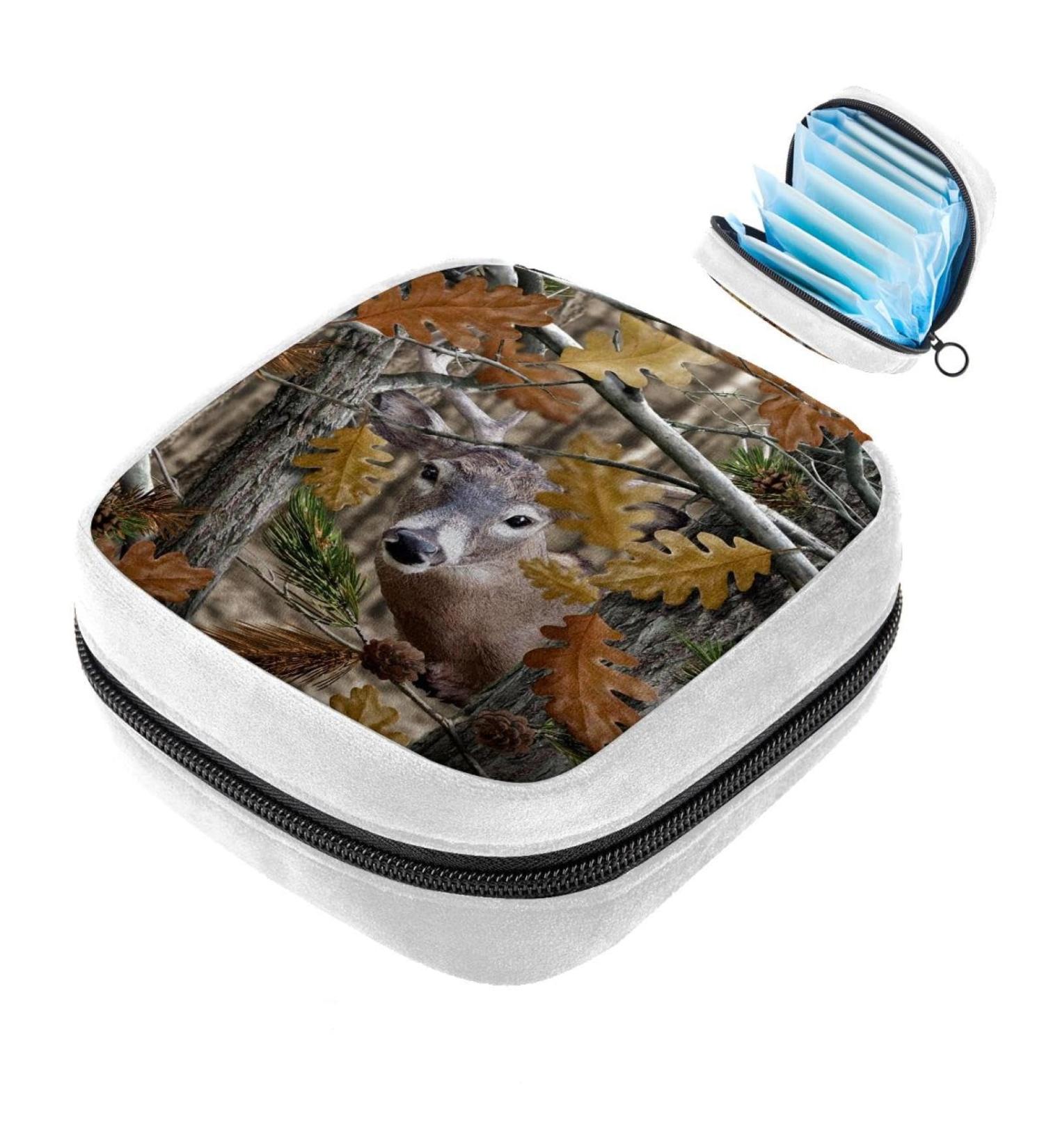 Forest Deer Animal Color Sanitary Napkin Storage Bag - Period Tampon Makeup Pad Pouch 3050 - Buy Online on GoSupps.com