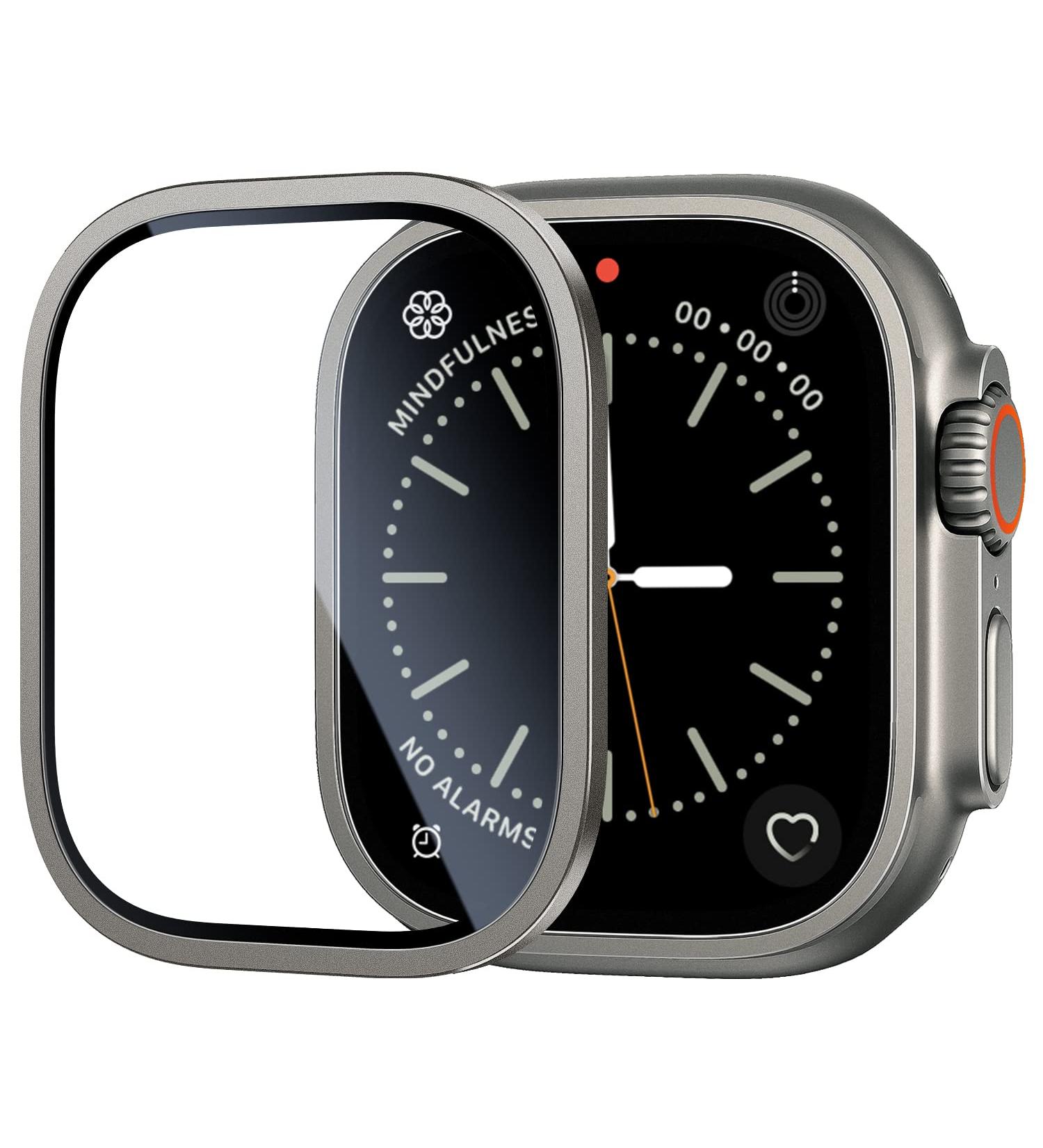 BAZO Apple Watch Ultra Screen Protector - 49mm Titanium Frame with 9H Tempered Glass - Buy Online on GoSupps.com
