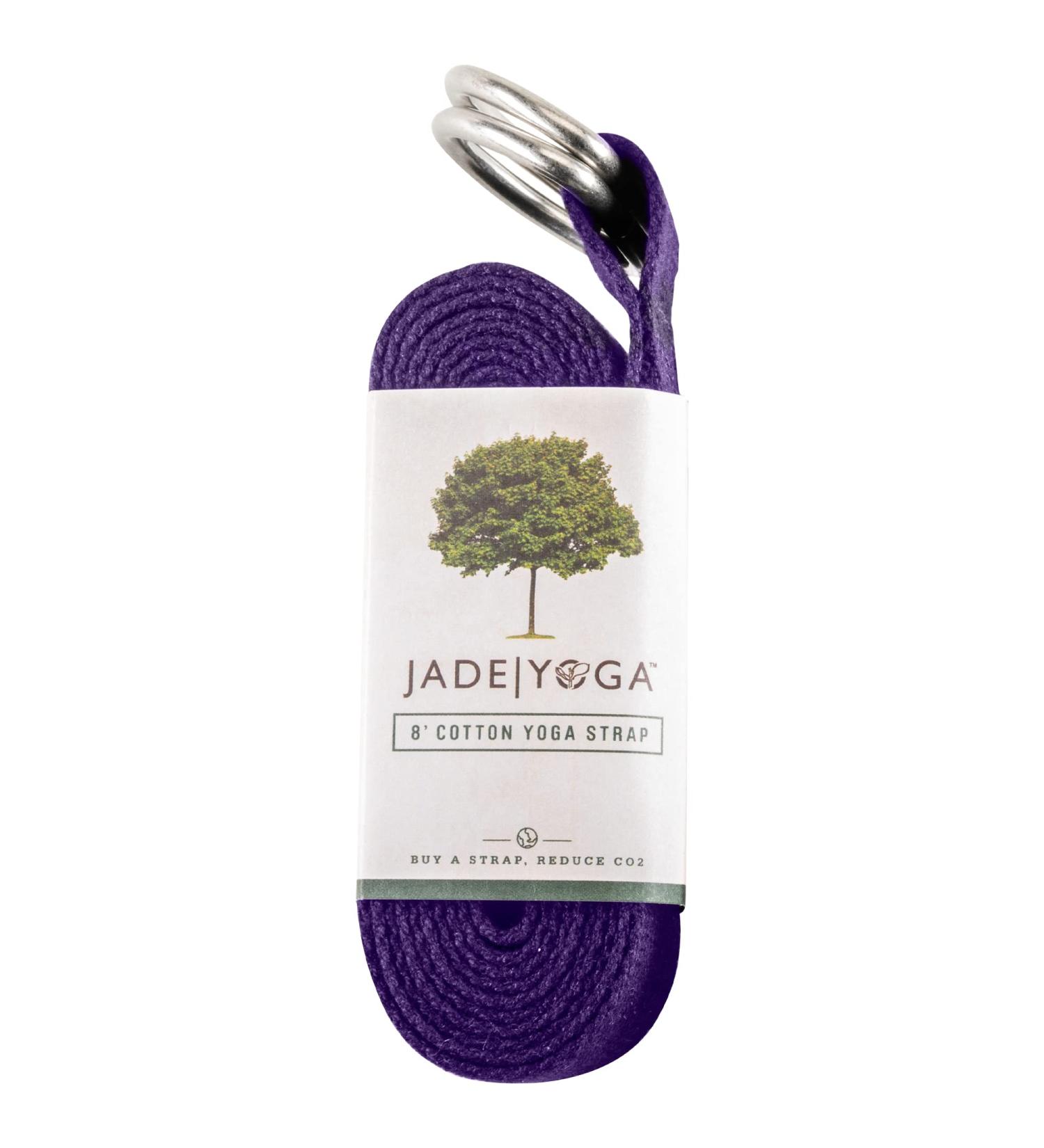 JadeYoga 8ft Adjustable Yoga Strap for Men and Women - D-Ring Buckle, Black/Blue/Purple - Buy Online on GoSupps.com