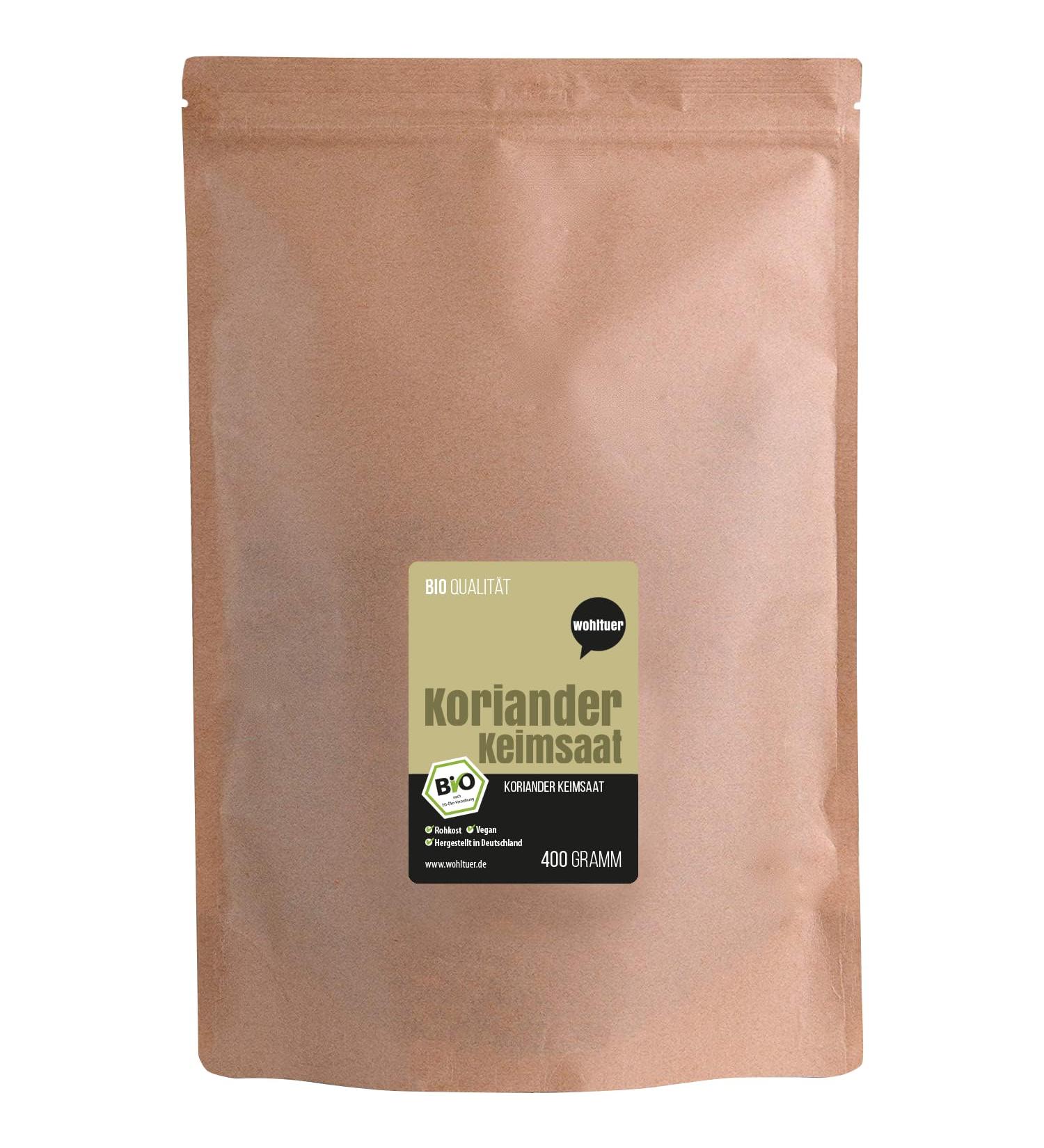 Wohltuer Graines de coriandre bio de qualit alimentaire + r gional du sud de l'Allemagne + paquet de 400 g - Buy Online on GoSupps.com
