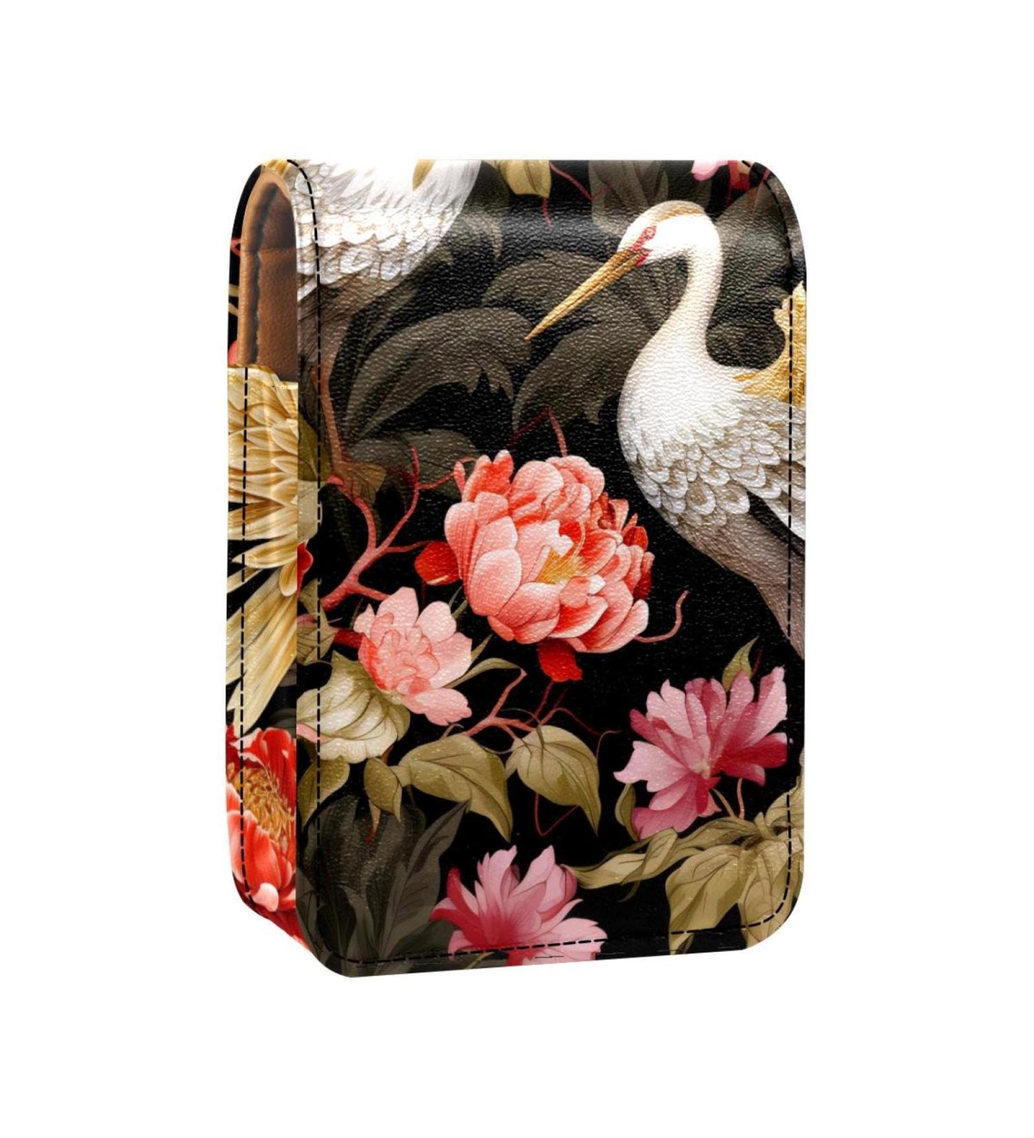 Shop Stylish Leather Lipstick Case - Mini Organizer with Mirror & Unique Fish-Flower Design - Buy Online on GoSupps.com