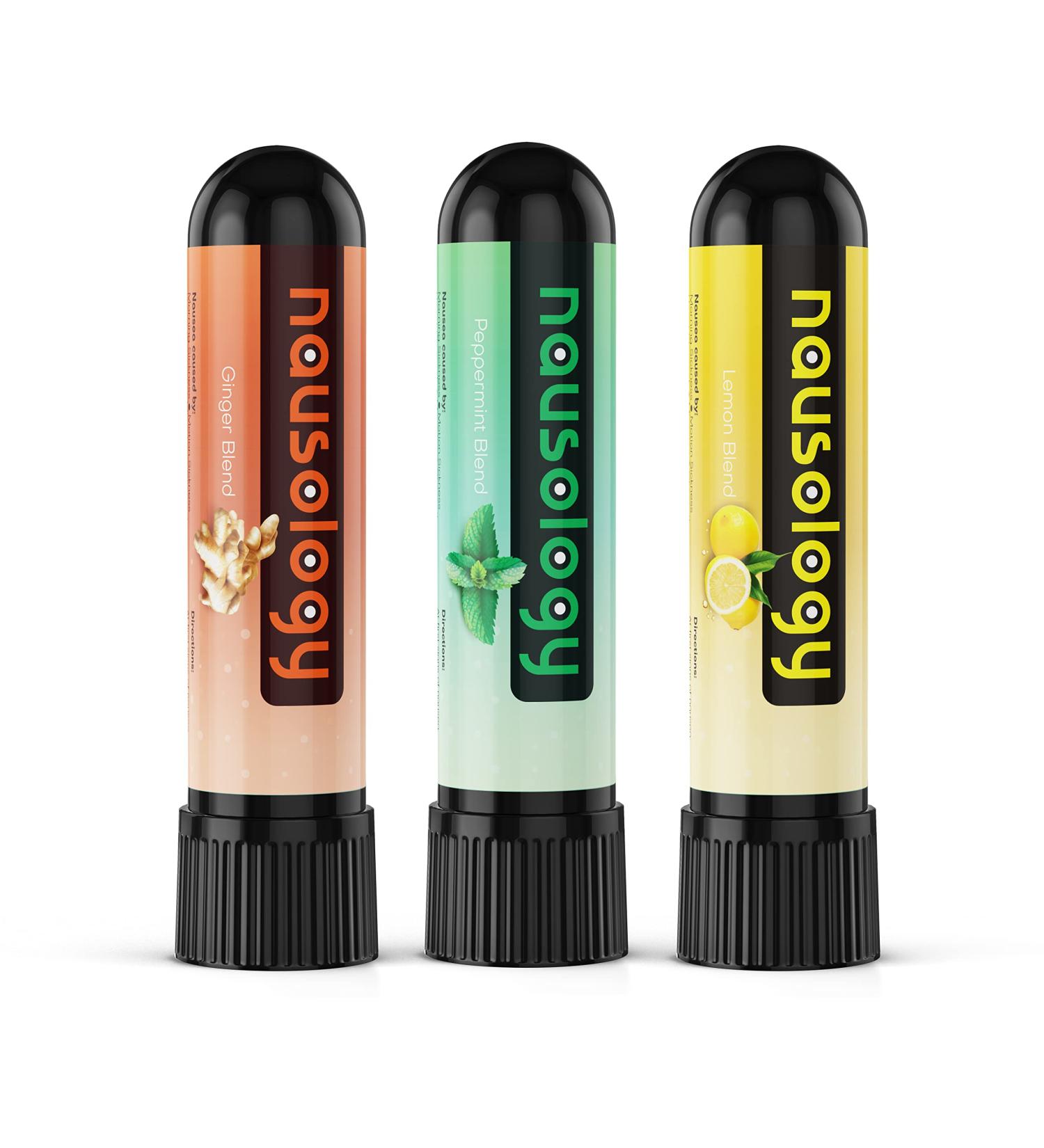 Aromatherapy Nasal Stick Inhaler: Ginger, Peppermint, Lemon Essential Oils (Pack of 3) - Buy Online on GoSupps.com