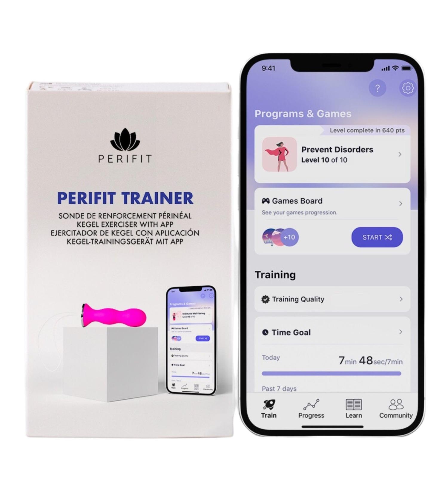 Perifit Cone Exercise Device & App | Pelvic Floor Trainer | Strengthen Pelvic Muscles Improve Bladder Control & Post-Birth Recovery - Pink - Buy Online on GoSupps.com
