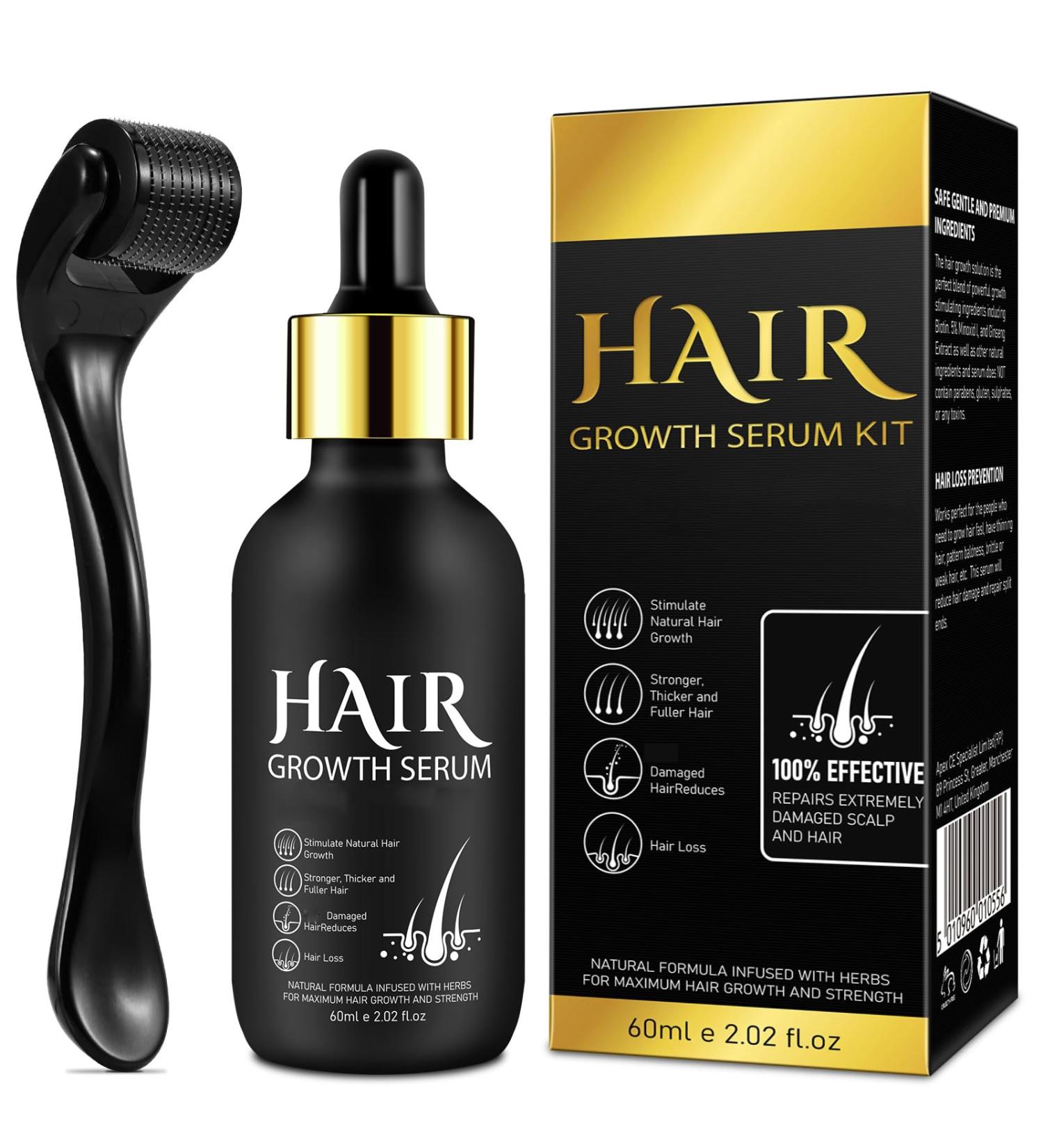 Kit de croissance de la barbe s rum de croissance des cheveux avec kit de croissance des cheveux biotine pour une croissance saine des cheveux pour hommes et femmes paississement et renforcement - Buy Online on GoSupps.com