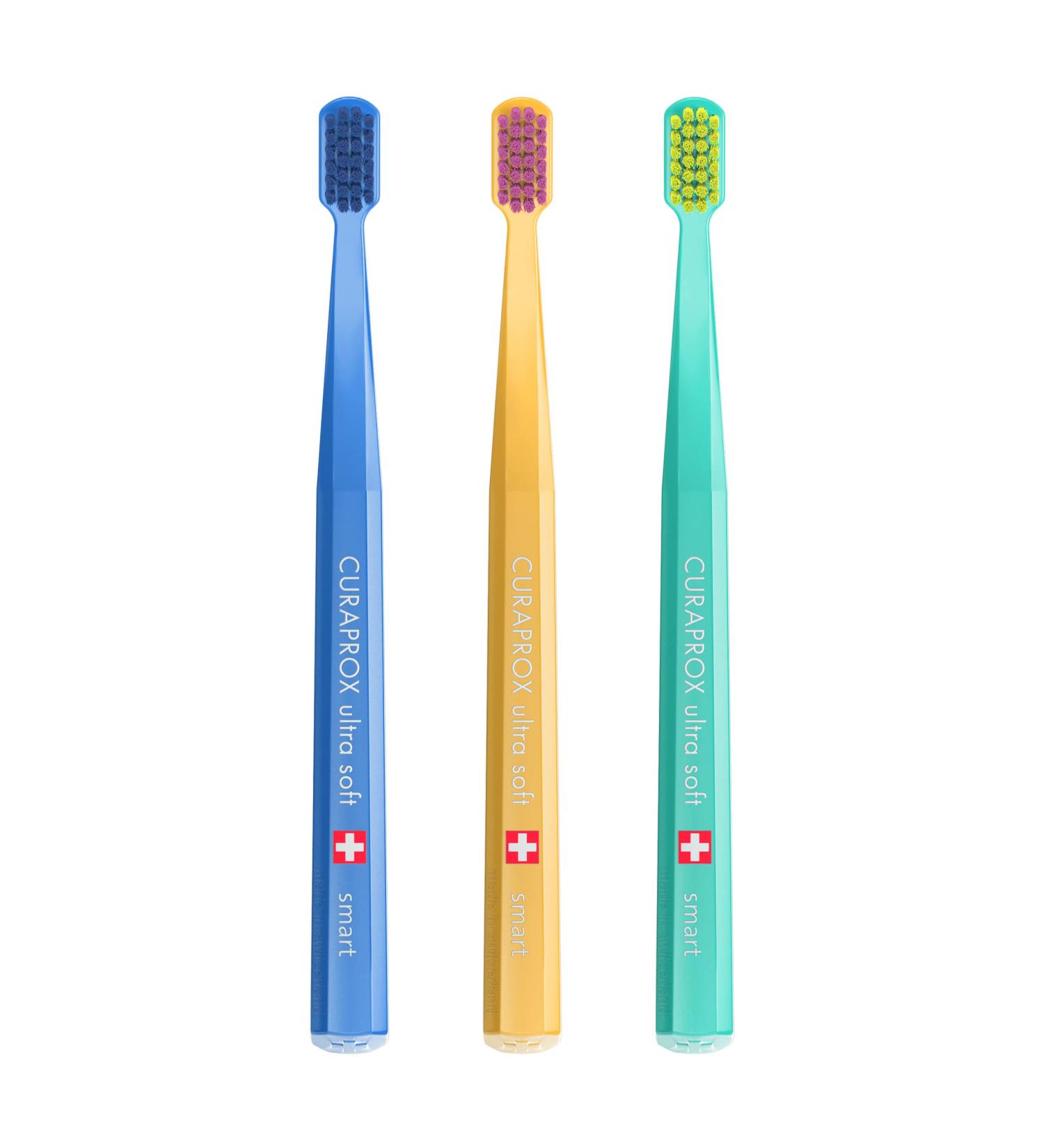 Curaprox Toothbrush CS Smart Trio Pack - 3 x Soft Small Head Toothbrush for Adults with 7600 CUREN Filaments - Curaprox Manual Toothbrush - Buy Online on GoSupps.com