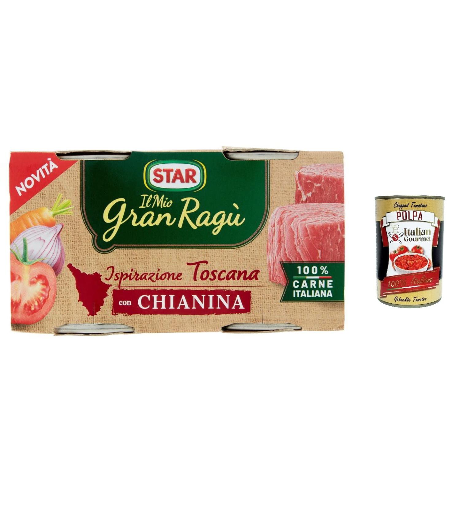  Italian Gourmet E.R. My Gran rag Star Tuscan Inspiration Lot de 6 sauce tomate au b uf Chianina 2 x 100 g de soupe aux tomates + polpa italien gourmet 400 g - Buy Online on GoSupps.com