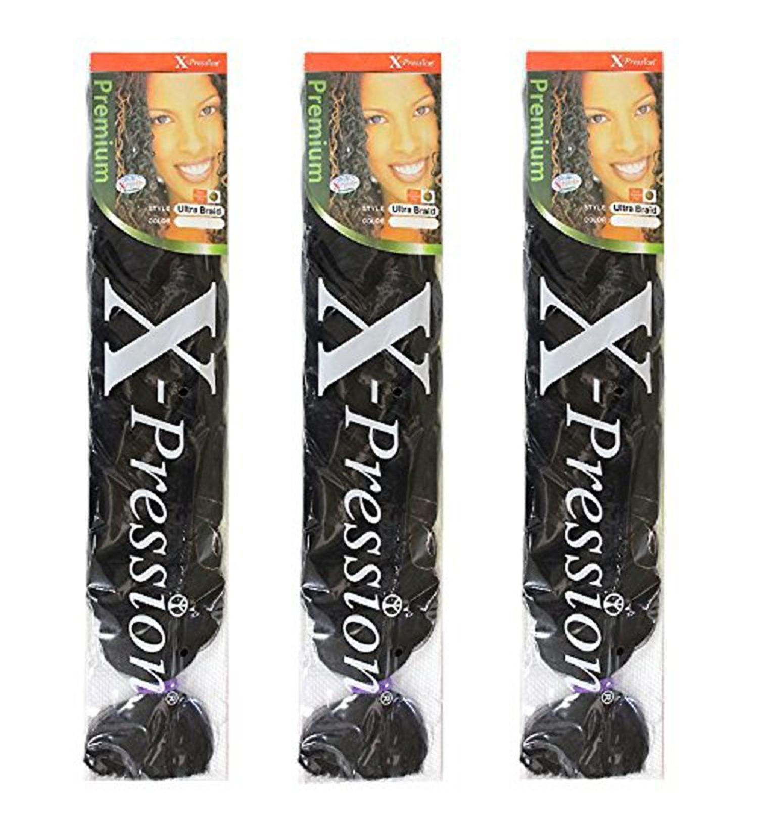 X-pression Premium Original Ultra Braid - Color 1B ( Pack of 3 )