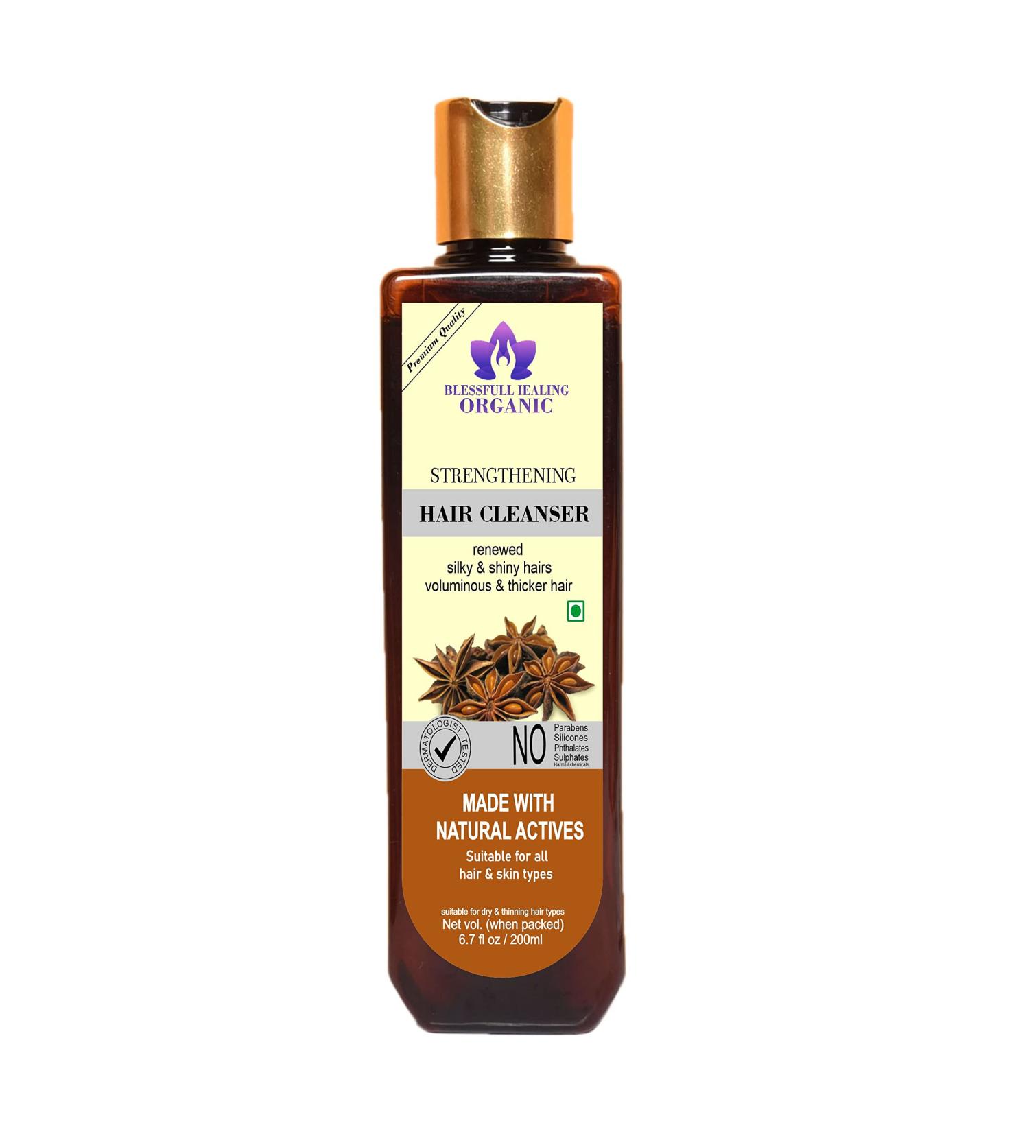 Blessfull Healing Organic Strengthening Hair Cleanser | Shampoo 200 ML (Packing May Vary) - Buy Online on GoSupps.com