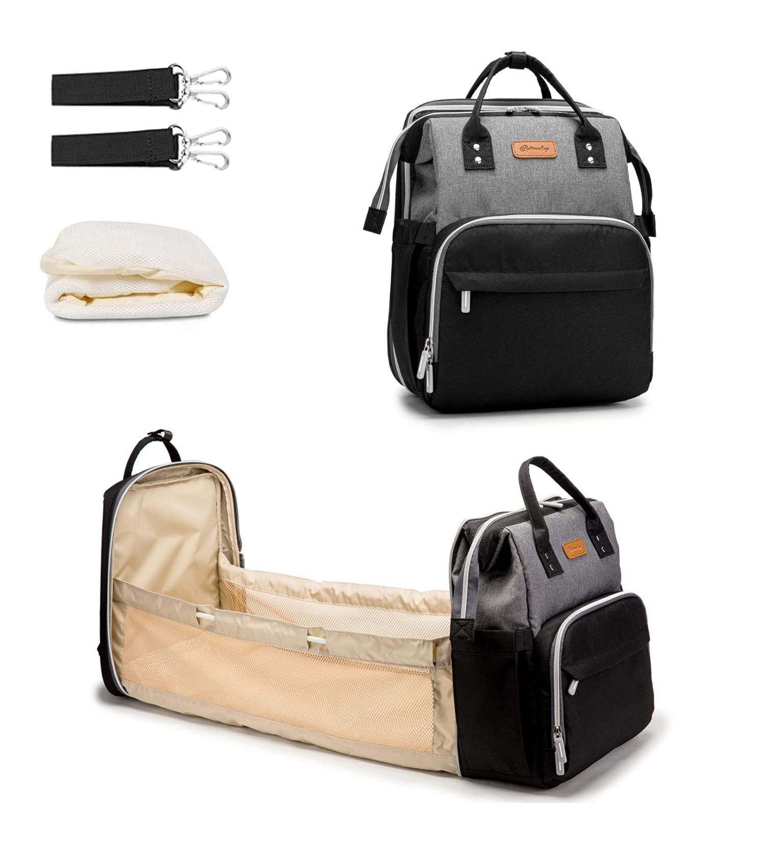 Approach Waterproof Multifunctional Mom Backpack - Large Capacity Diaper Bag with Stroller Belts & USB Connection - LD47 Gray Black - Buy Online on GoSupps.com