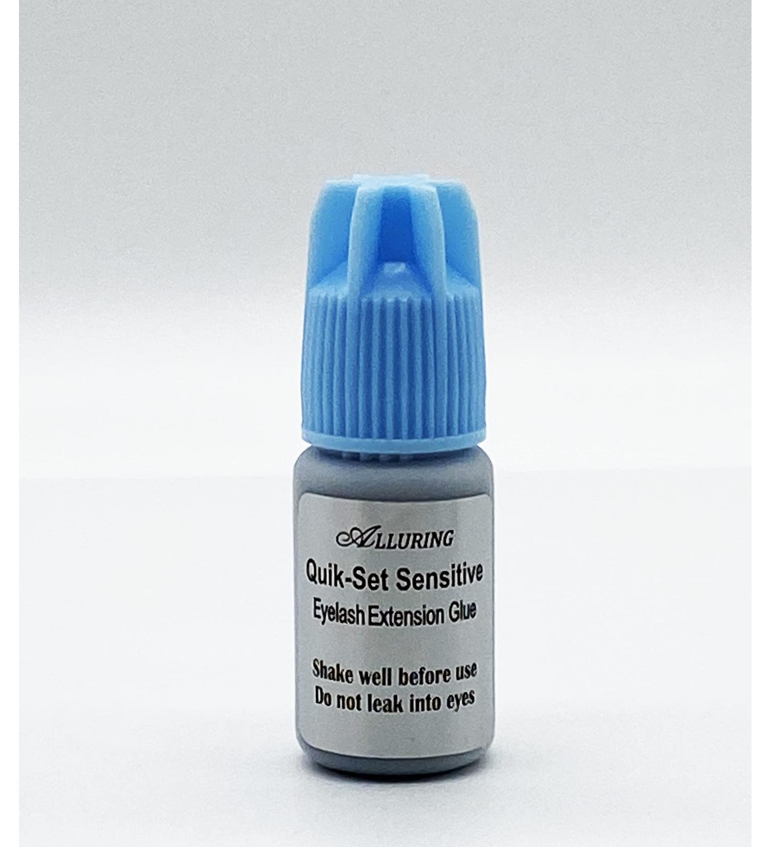 Alluring Quik-Set Fastest Drying Time Sensitive Glue for Sensitive Clients - Great Retention 3-4 weeks Fast Setting Time 2-3 Secs (5ml Size) 3ml Size