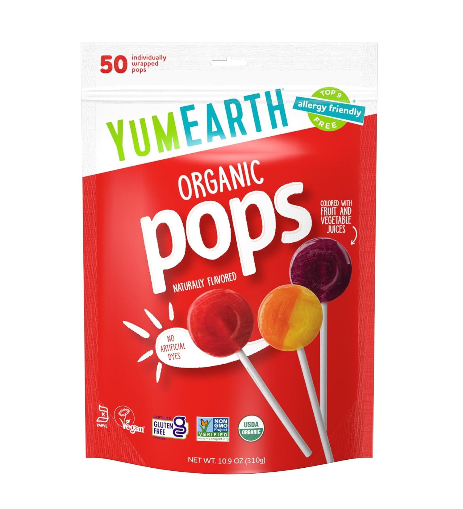 YumEarth Organic Lollipops - 50 Count Variety Pack | All-Natural Candy - Buy Online on GoSupps.com