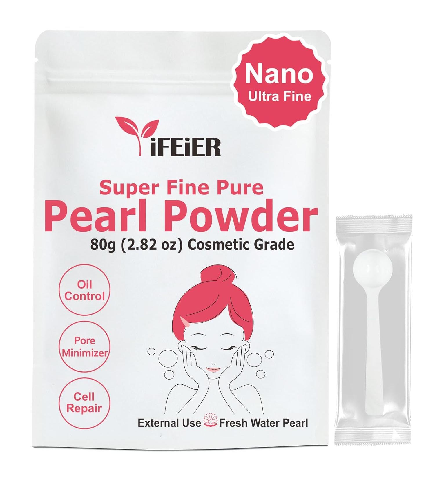 Pure Freshwater Pearl Powder for Skincare - 80g SuperFine Organic Powder for DIY Lotions Creams Serums & Face Masks - Buy Online on GoSupps.com