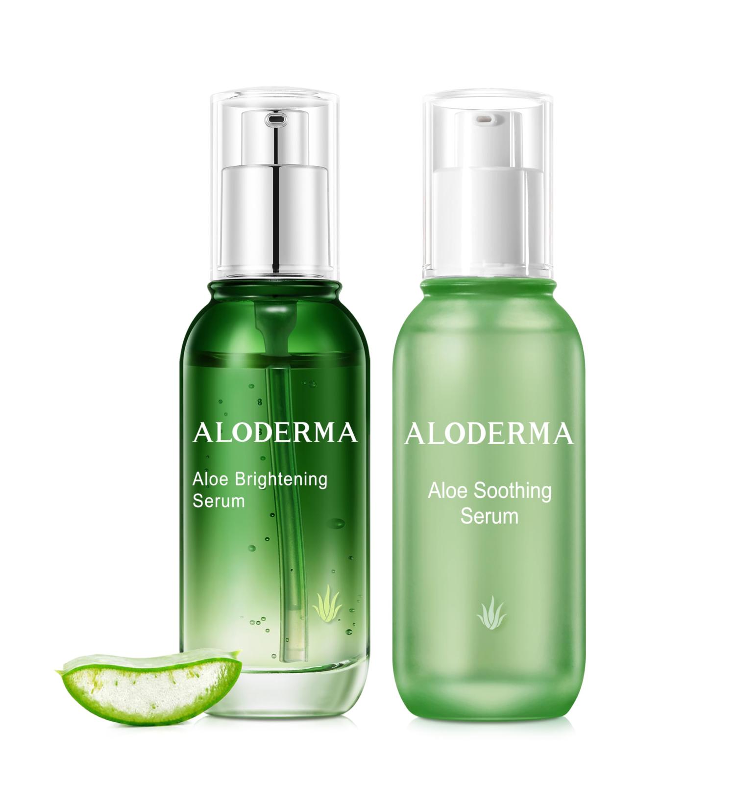 Aloderma Aloe Face Serums Set 2 Pieces - Soothing Serum Brightening Serum - Buy Online on GoSupps.com
