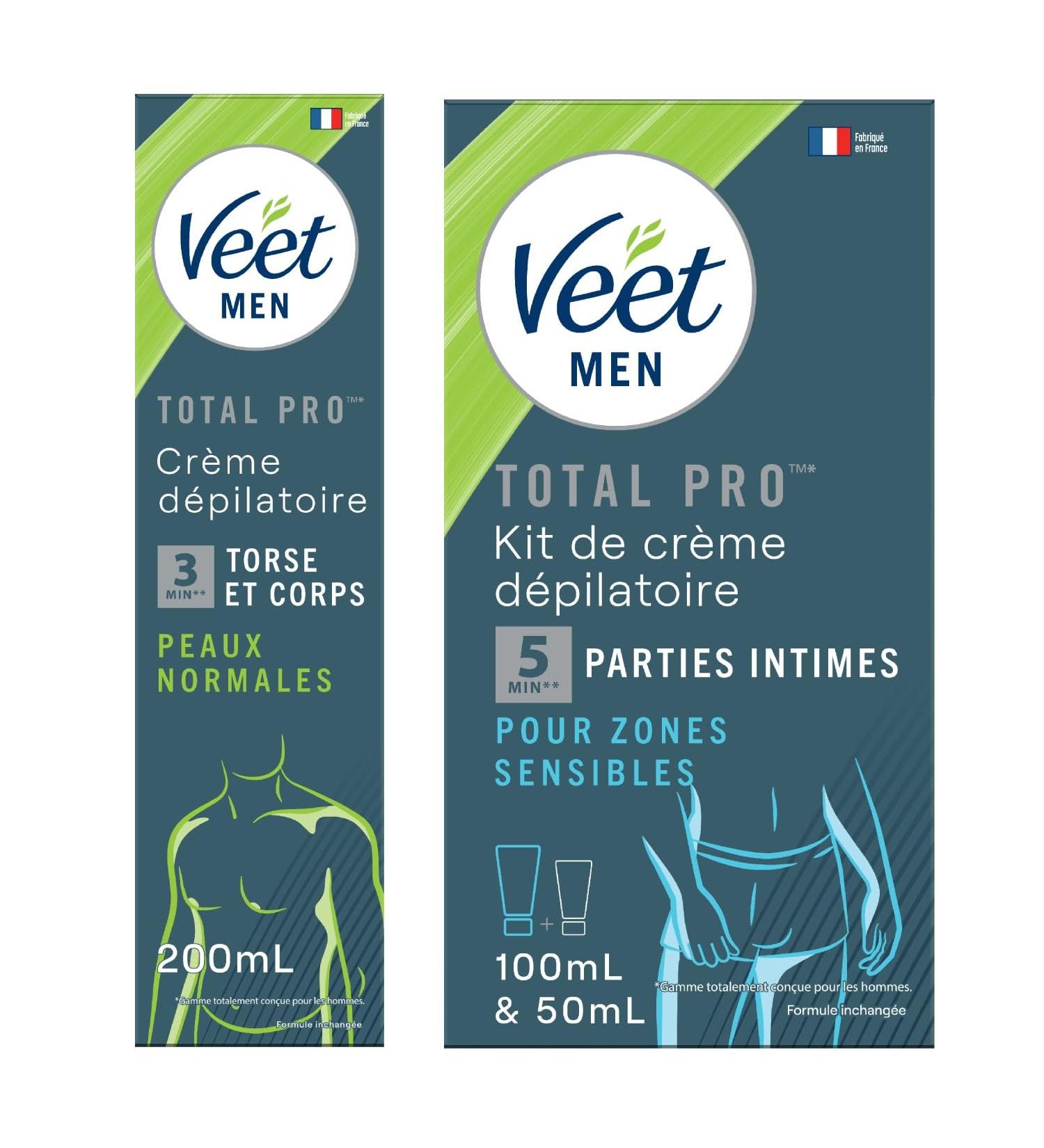 Veet Men - Set of 1 Hair Removal Kit - Depilatory Cream 100 ml and Care Balm 50 ml - 1 Depilatory Cream for Normal Skin 200 m - Buy Online on GoSupps.com