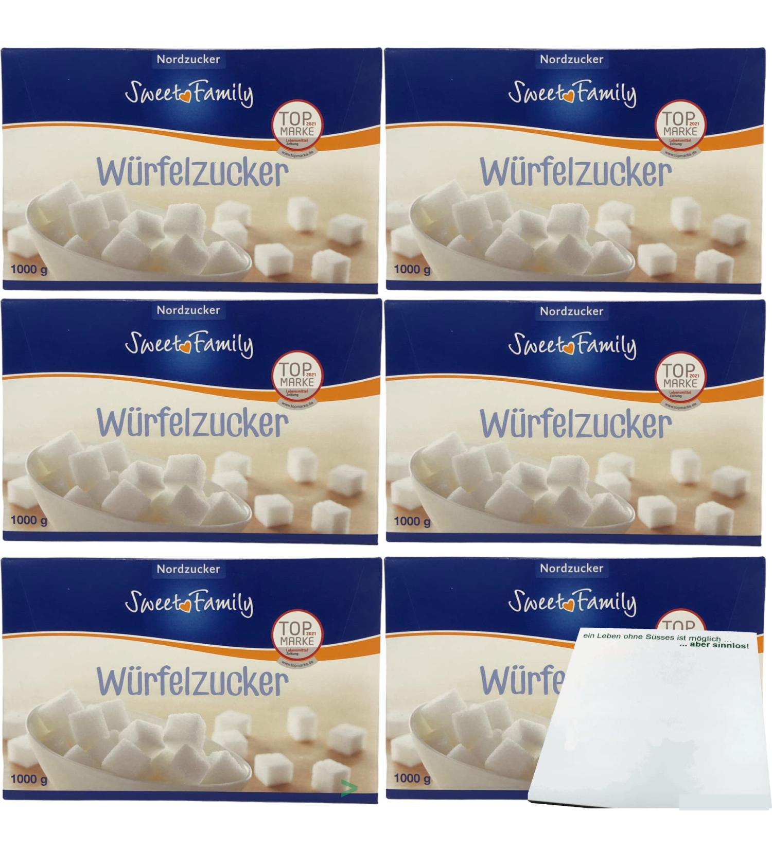 Nordzucker Sweet Family Sugar Cubes 6-Pack (6x1kg) + Usy Block - Premium International Shipping - Buy Online on GoSupps.com