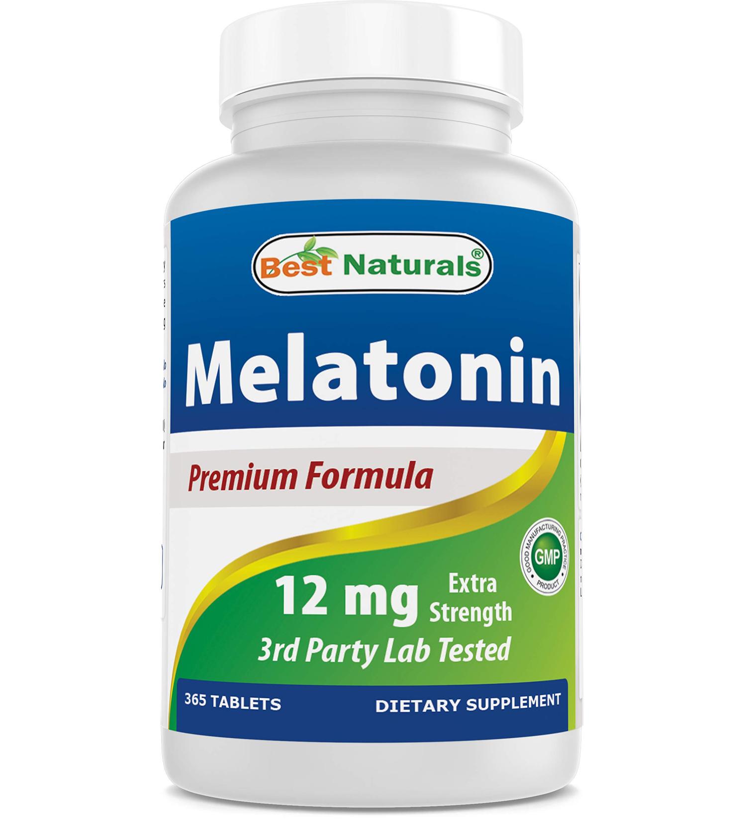 Best Naturals Melatonin 12 mg (1 Year Supply) - Drug-Free Nighttime Sleep Aid - Melatonin for Sleep and Relaxation 365 Count (365 Count (Pack of 1)) - Buy Online on GoSupps.com