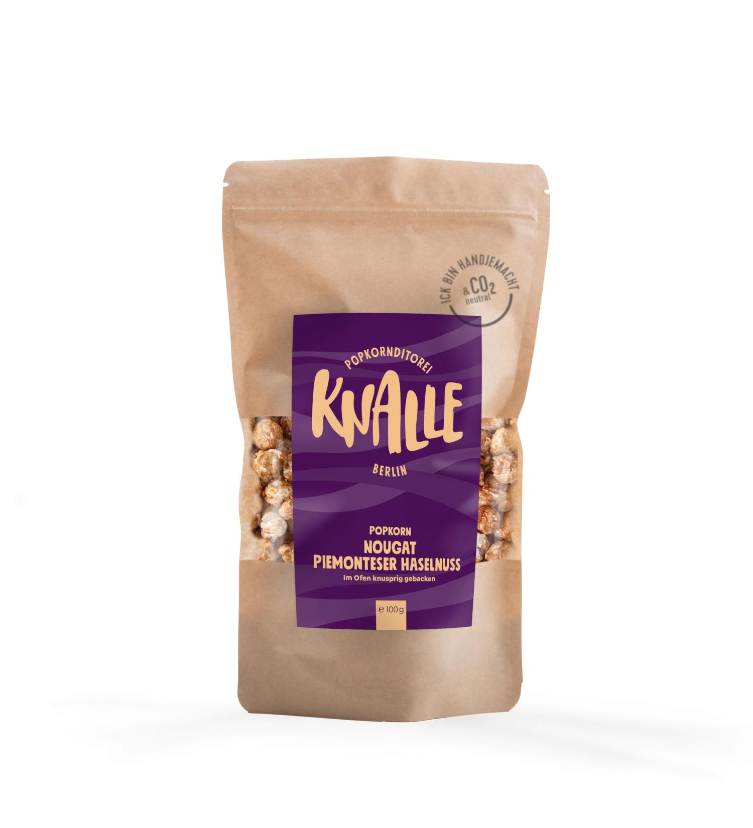 Buy Popkor Dnditors' Knalle - Nougat Piemonteser Hazelnut Popcorn Snack | Handmade in Berlin | Crispy & Fragrant | International Shipping - 8x100g - Buy Online on GoSupps.com