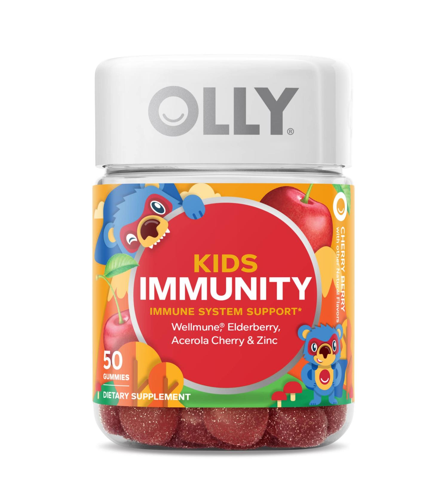 Olly Kids Gummy Immune Support with Wellmune & Elderberry - 50 Gummies - Buy Online on GoSupps.com