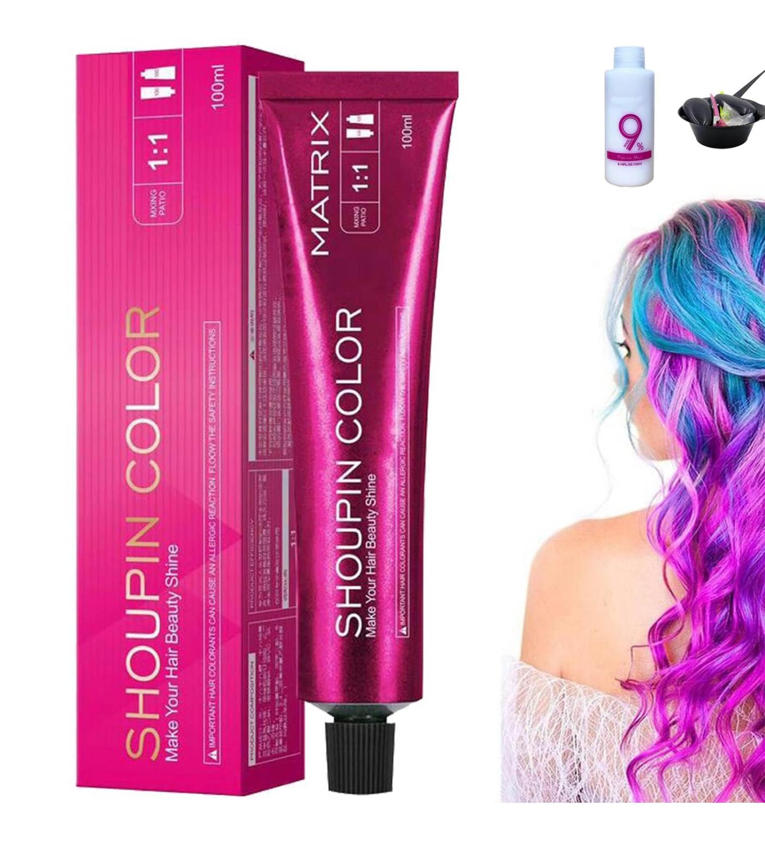 Shouping Color Tinte Shoupin Color Hair Dye Shoupin Hair Coloring Shampoo No Bleaching Hair Nourishing Coloring Hair Dye Diy Fashion Hair Dye Permanent For Men And Women - Buy Online on GoSupps.com