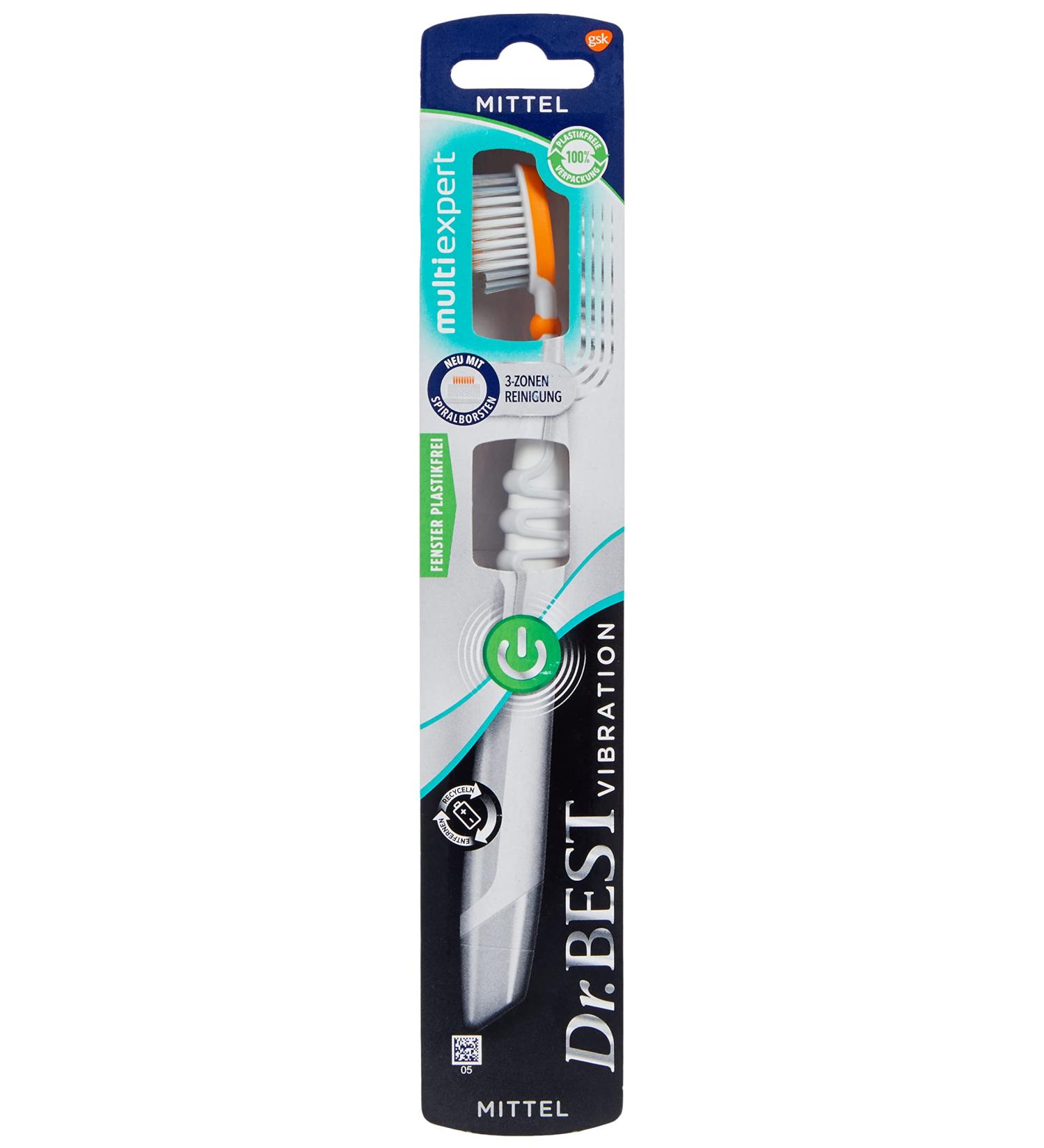 Dr. Best Vibration Multi Expert Toothbrush - 20 000 Vibrations 3-Zone Cleaning Medium (1 Piece) - International Shipping Available - Buy Online on GoSupps.com