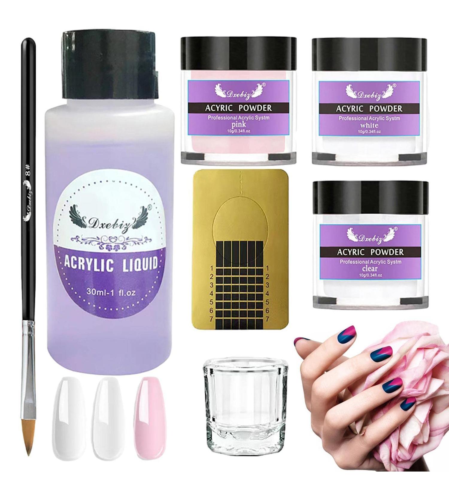 Acrylic Powder and Liquid Set | White Clear Nail Powder Kit Acrylic Nail Extension Professional Acrylic Kit for Beginners/v - Buy Online on GoSupps.com