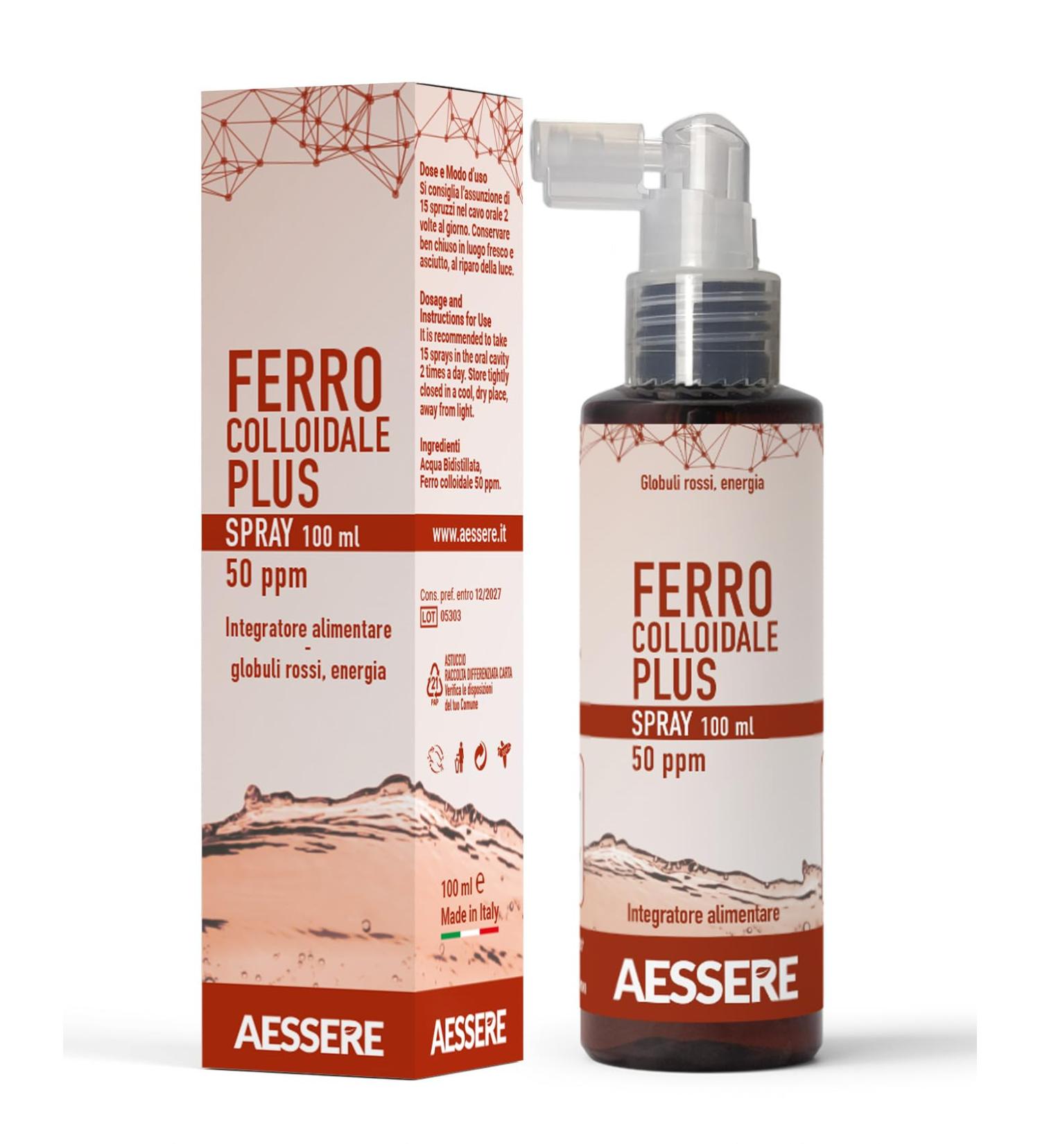  Aessere Fer Colloidal Plus Spray 50 PPM 100 ml - Buy Online on GoSupps.com