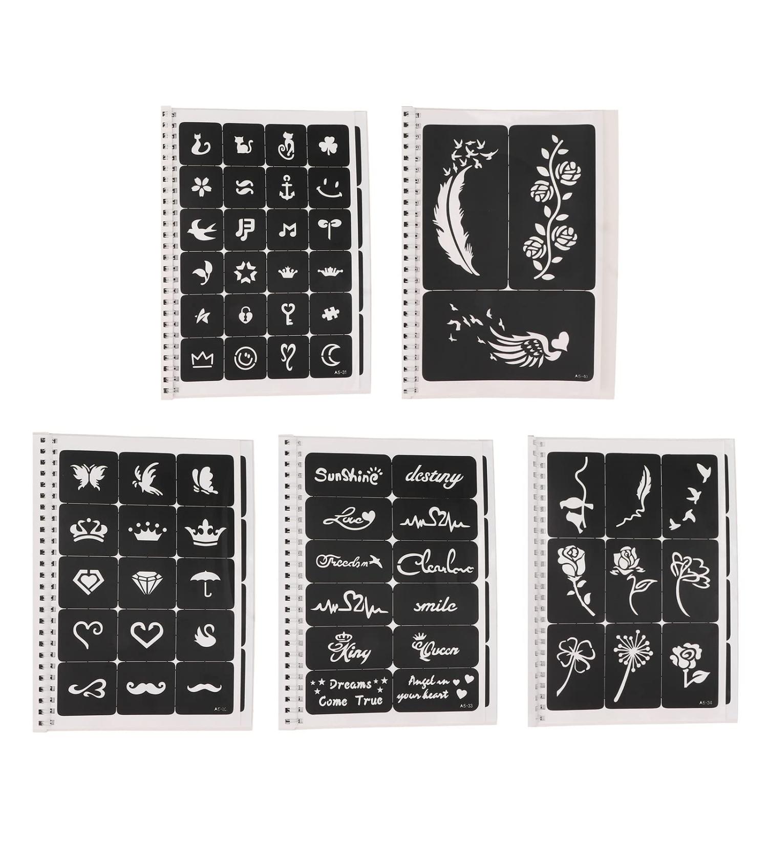 Airbrush Stencil Kit - 97 Waterproof Reusable Body Art Patterns for Party & Festival Fun - Buy Online on GoSupps.com