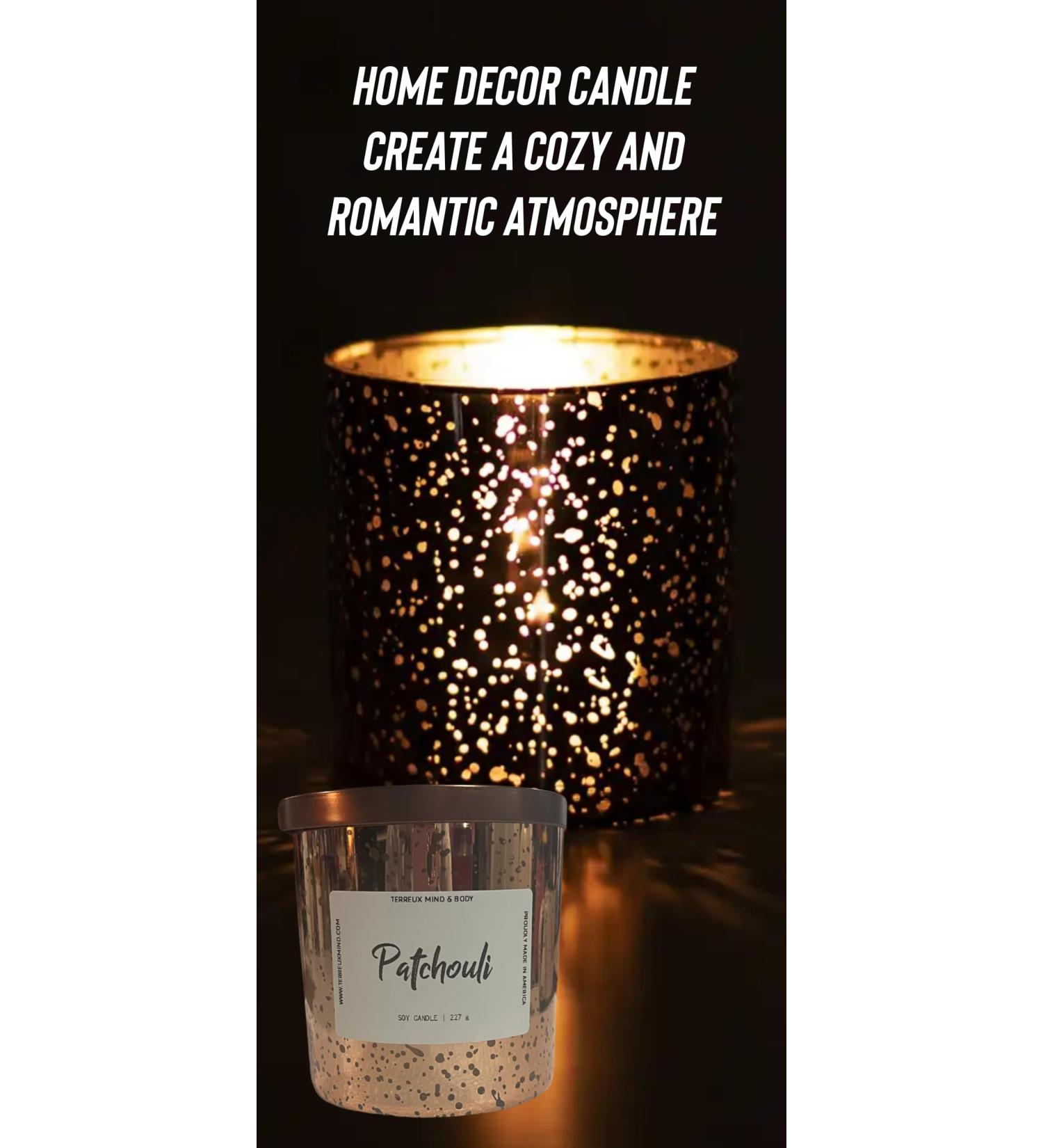 Patchouli Scented Soy Candle - 45+ Hour Burn - All Natural Aromatherapy Gift for Men & Women - Perfect Housewarming Candle - Buy Online on GoSupps.com